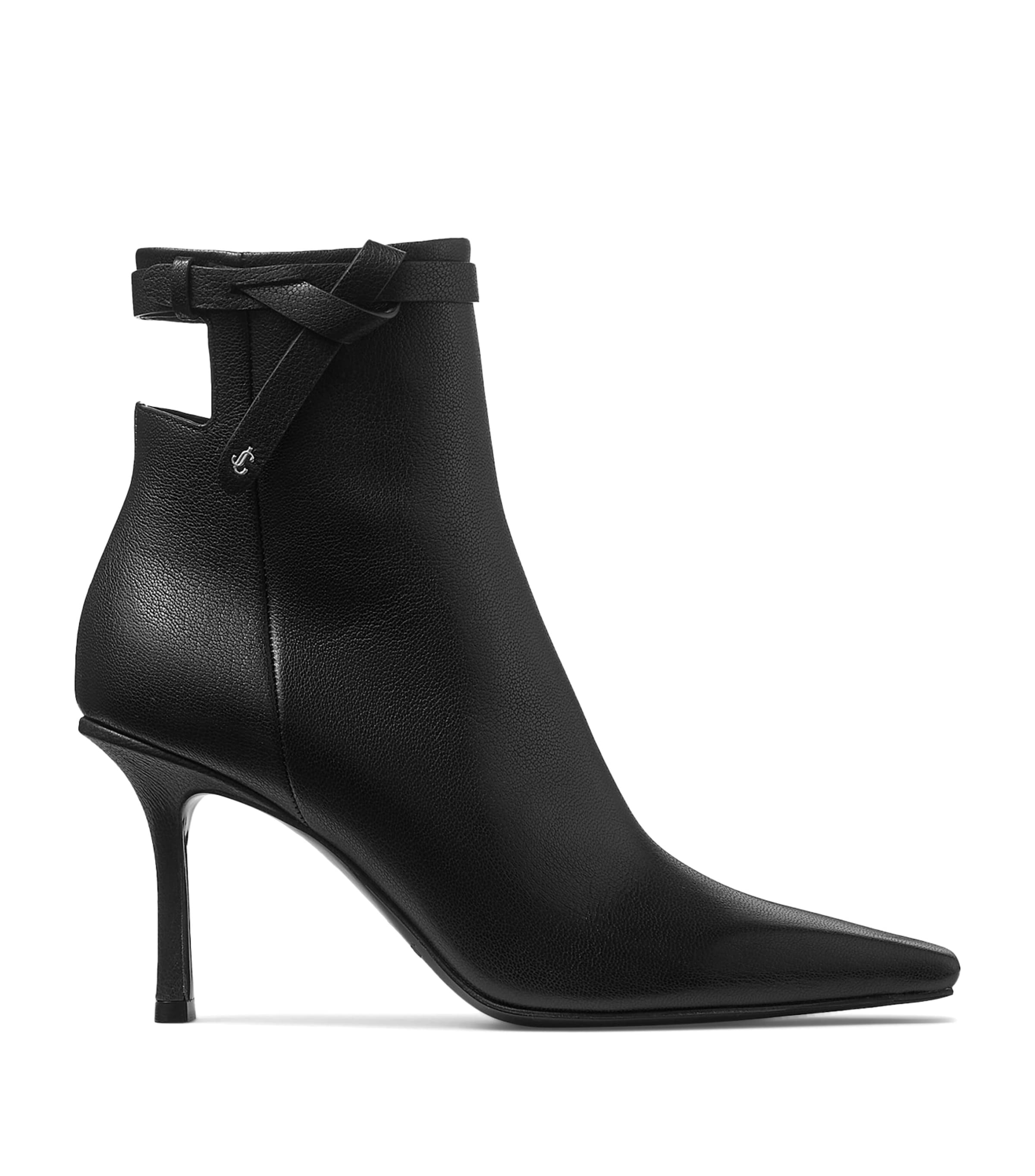 Jimmy Choo Camie Ab 80 Leather Heeled Boots In Black