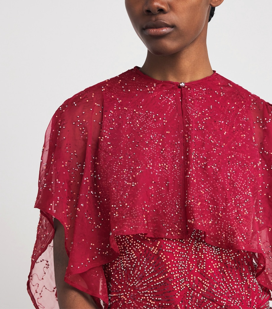 Embellished Top and Cape P614 RED WINE Image 6