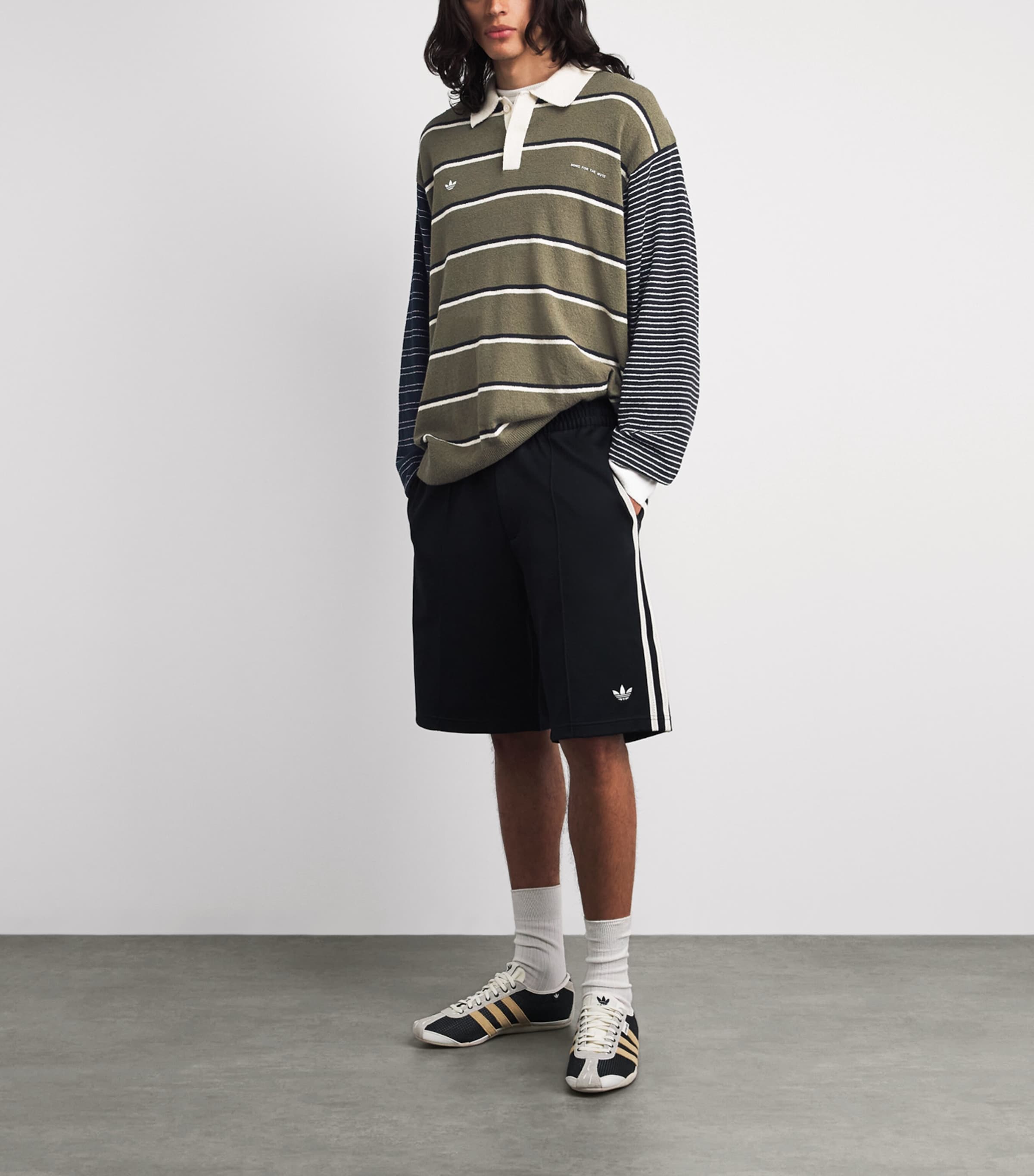 adidas Mens x Song for the Mute Rugby Polo Shirt Olive Strata/black Image 2
