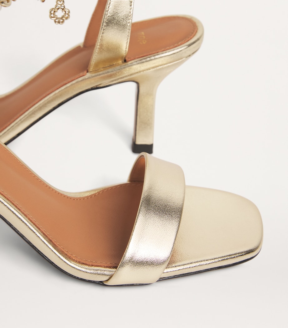 Leather Chain-Detail Sandals 50 LIGHT GOLD Image 4