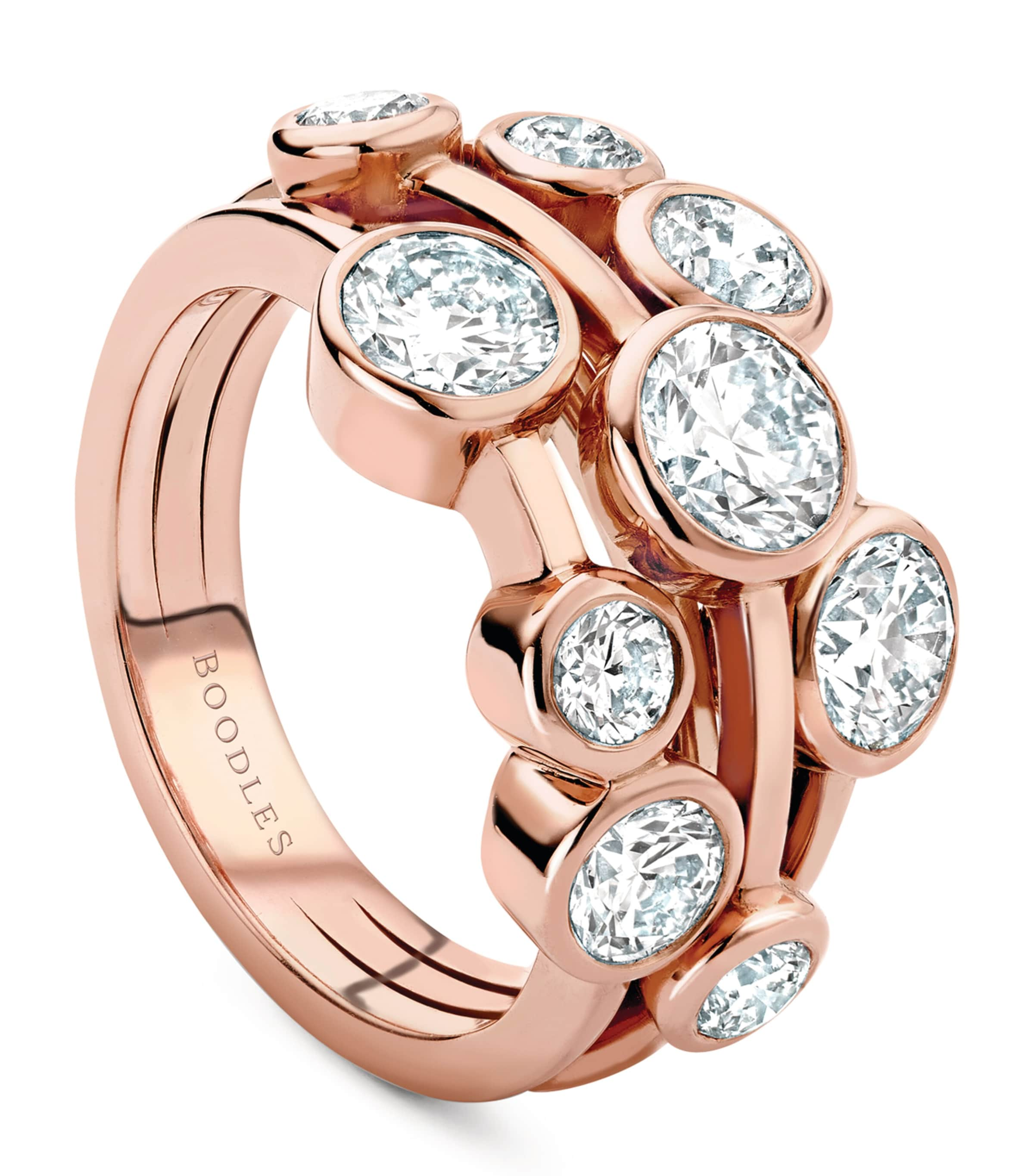 Shop Boodles Rose Gold And Diamond Raindance Cluster Ring