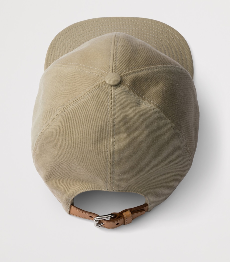 Prada Cotton Gabardine Logo Baseball Cap Neutral Image 2
