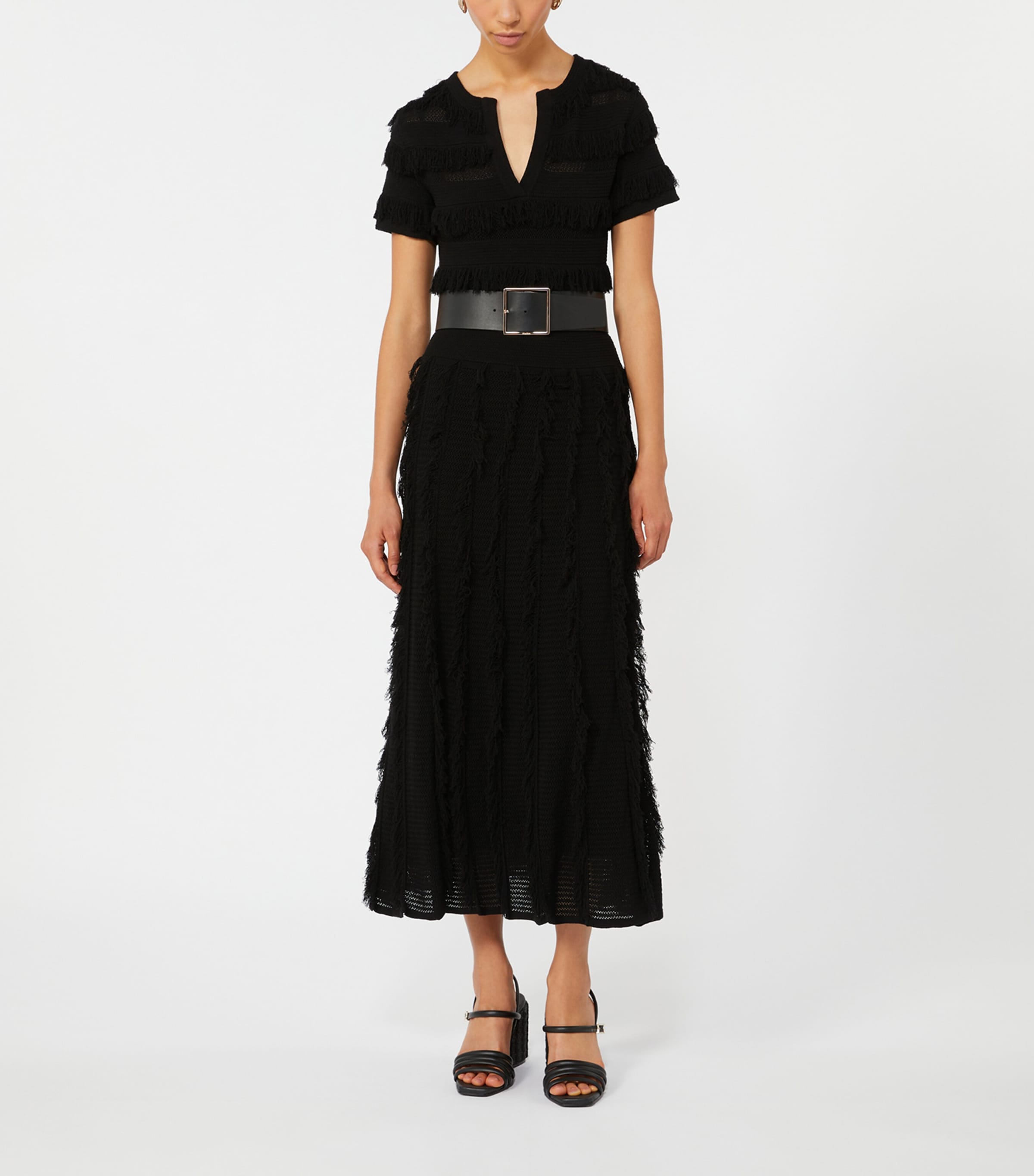 Max Mara Womens Knitted Midi Dress Black Image 2