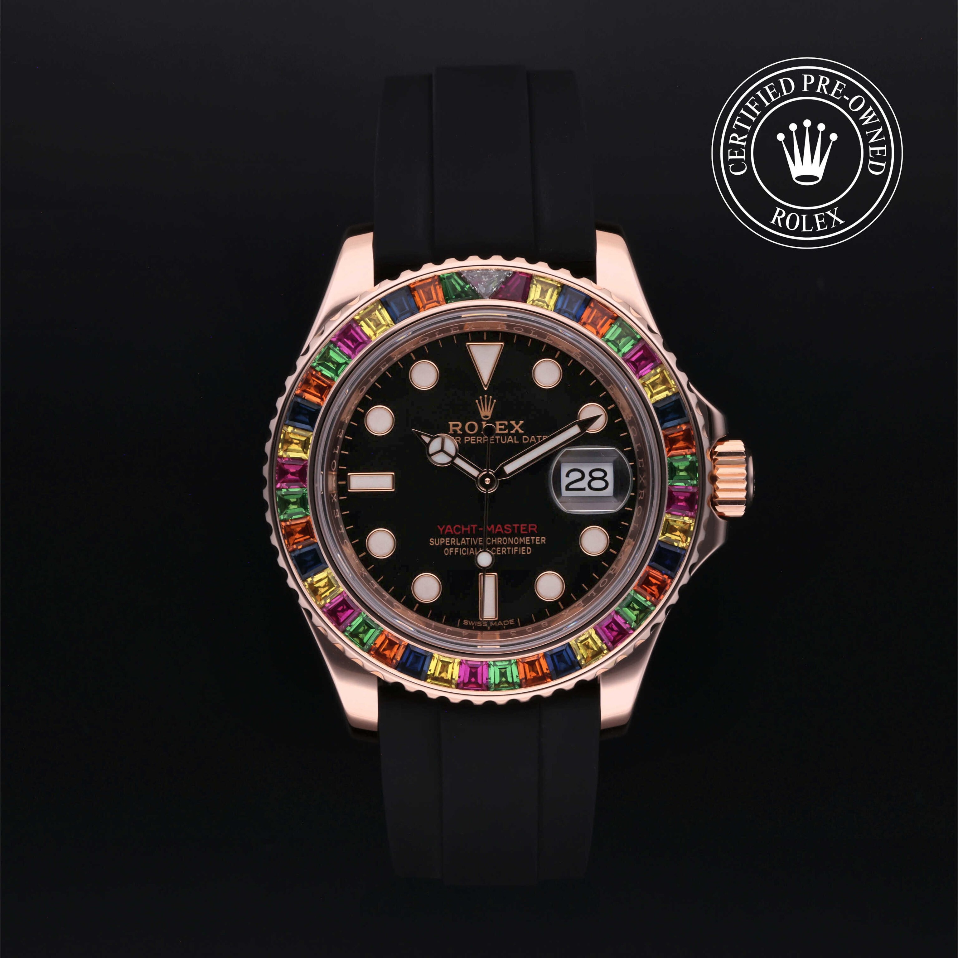 Model image: rolex-certified-pre-owned-Oyster Perpetual Yacht-Master-40mm-18ct Everose Gold-2010s-M116695SATS-0002