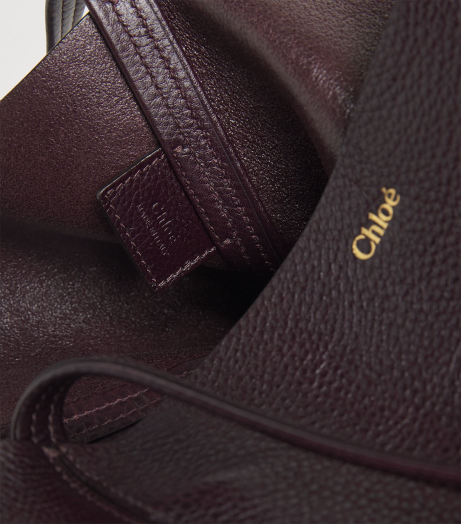 Medium Leather Spin Tote Bag PERFECT PLUM Image 4