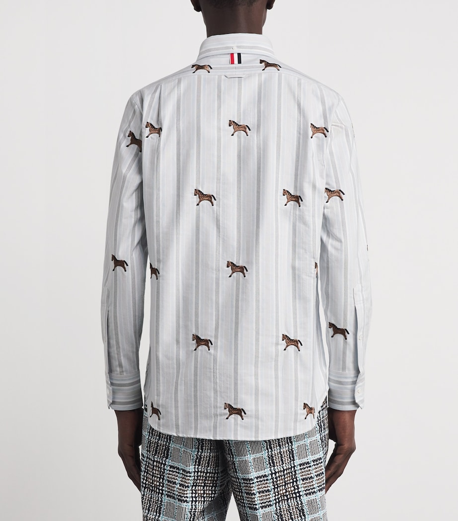 Cotton Embroidered Oxford Shirt MEDIUM BLUE Image 4