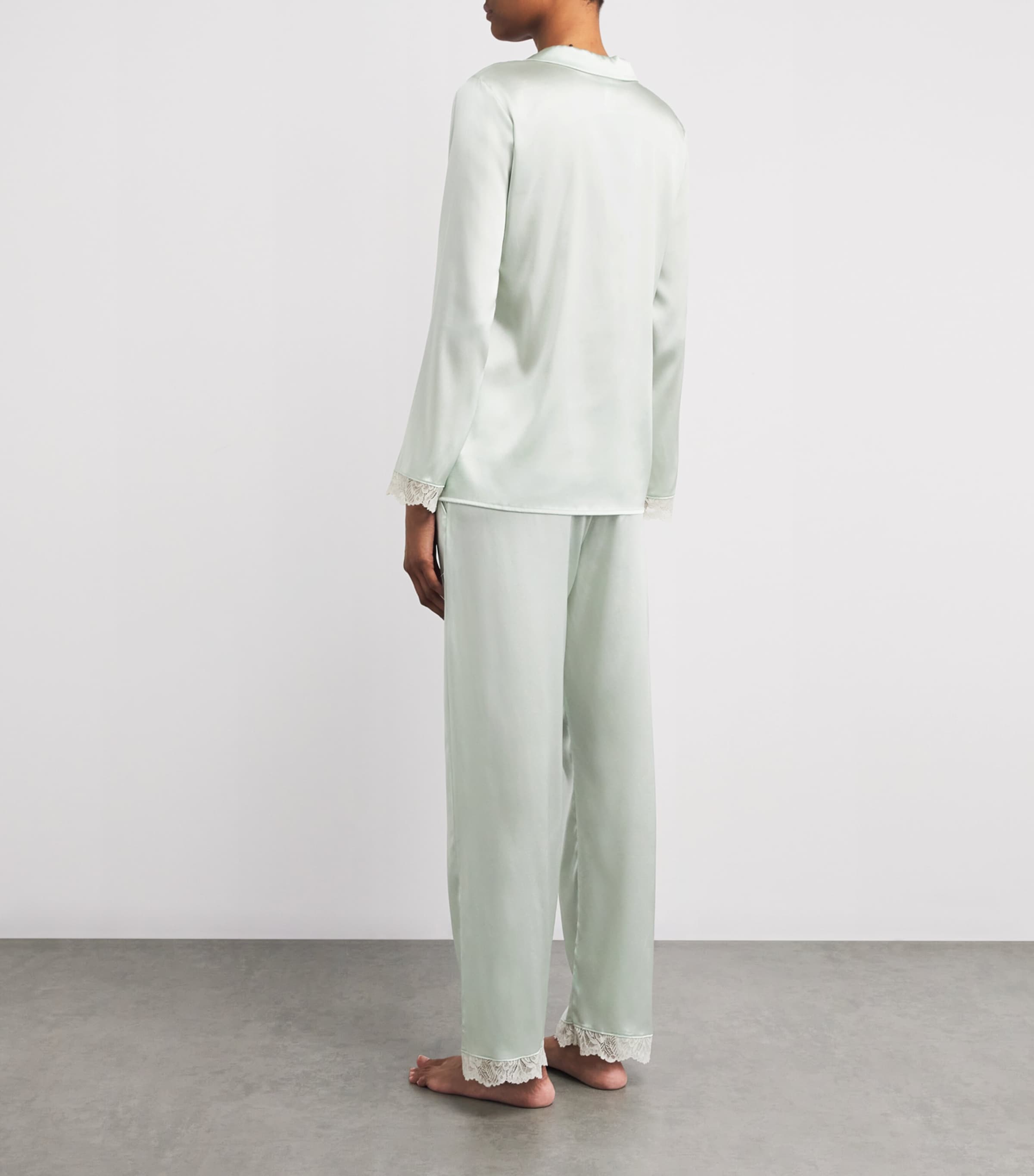 Stretch Silk Pyjama Set WHITE SAGE Image 3