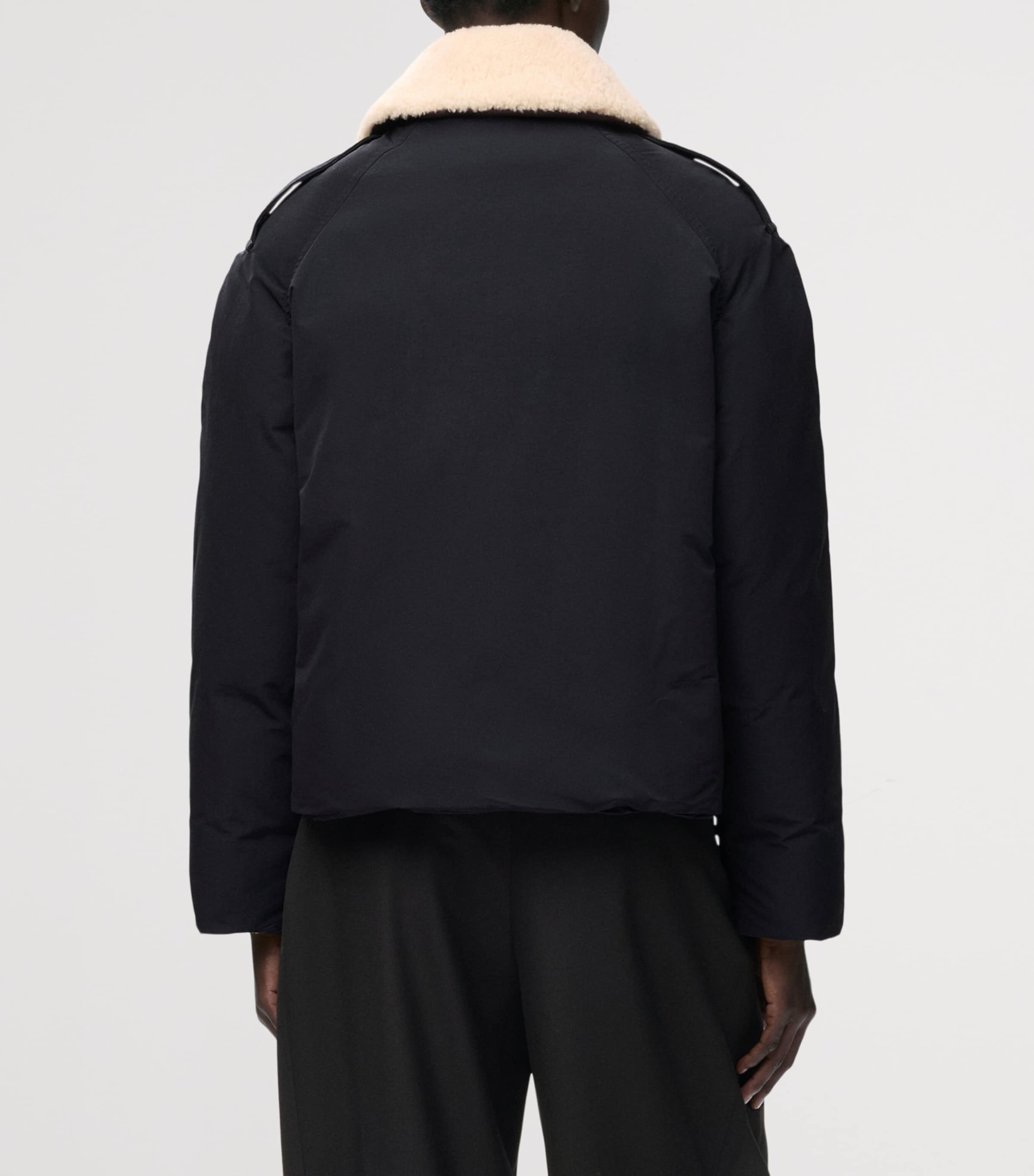 LOEWE Womens Technical Shearling-Collar Jacket Black Image 5
