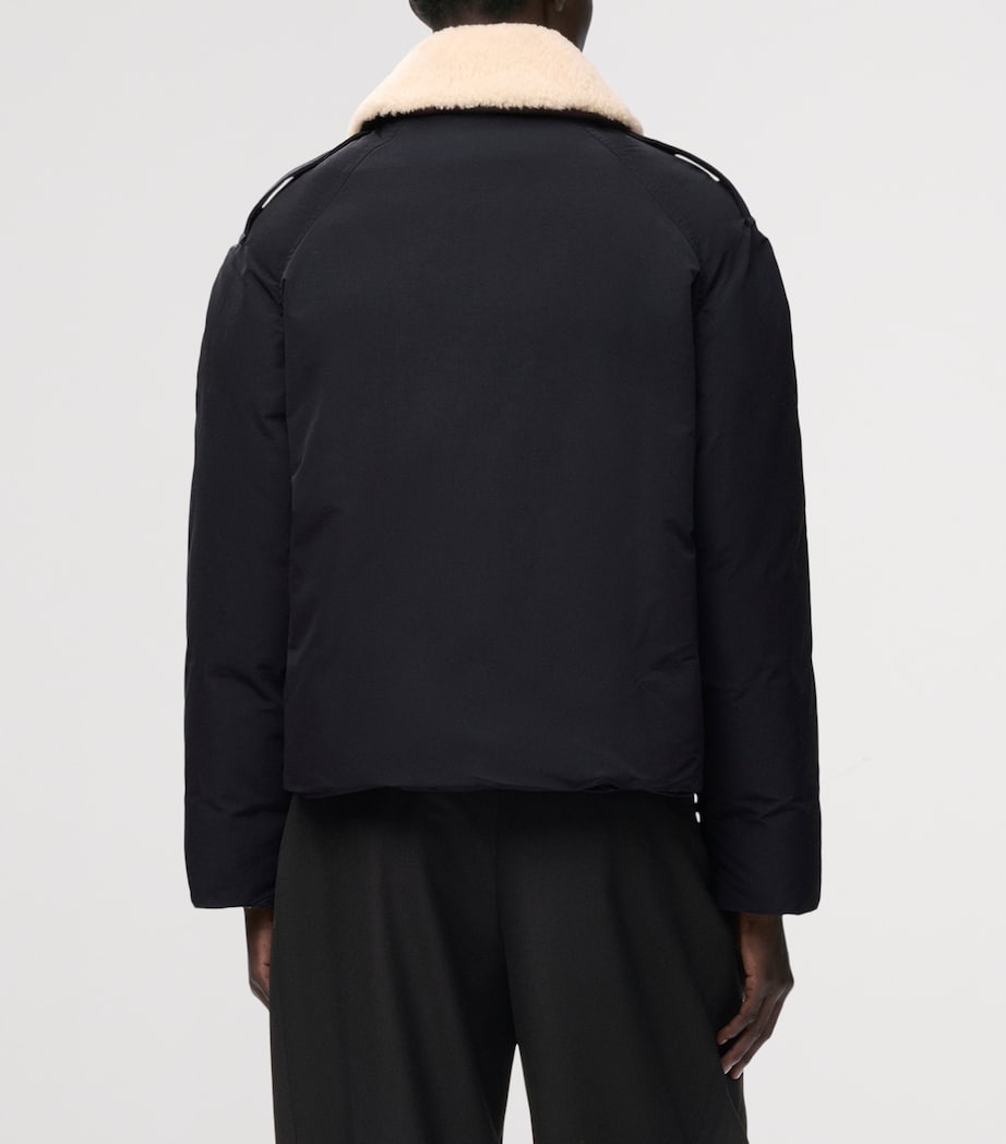 LOEWE Womens Technical Shearling-Collar Jacket Black Image 5