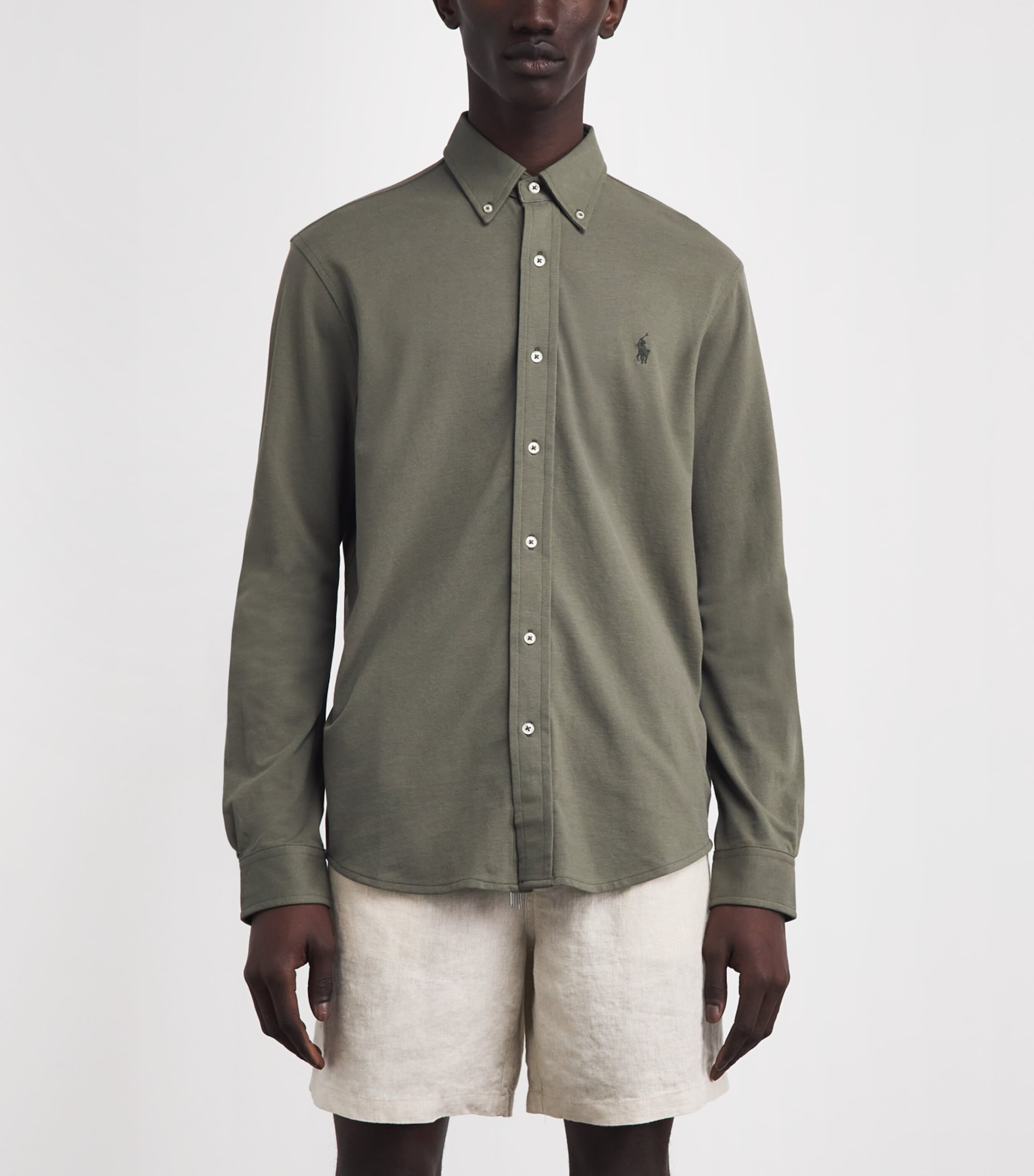 Polo Ralph Lauren Mens Cotton Featherweight Mesh Shirt Cruise Image 4