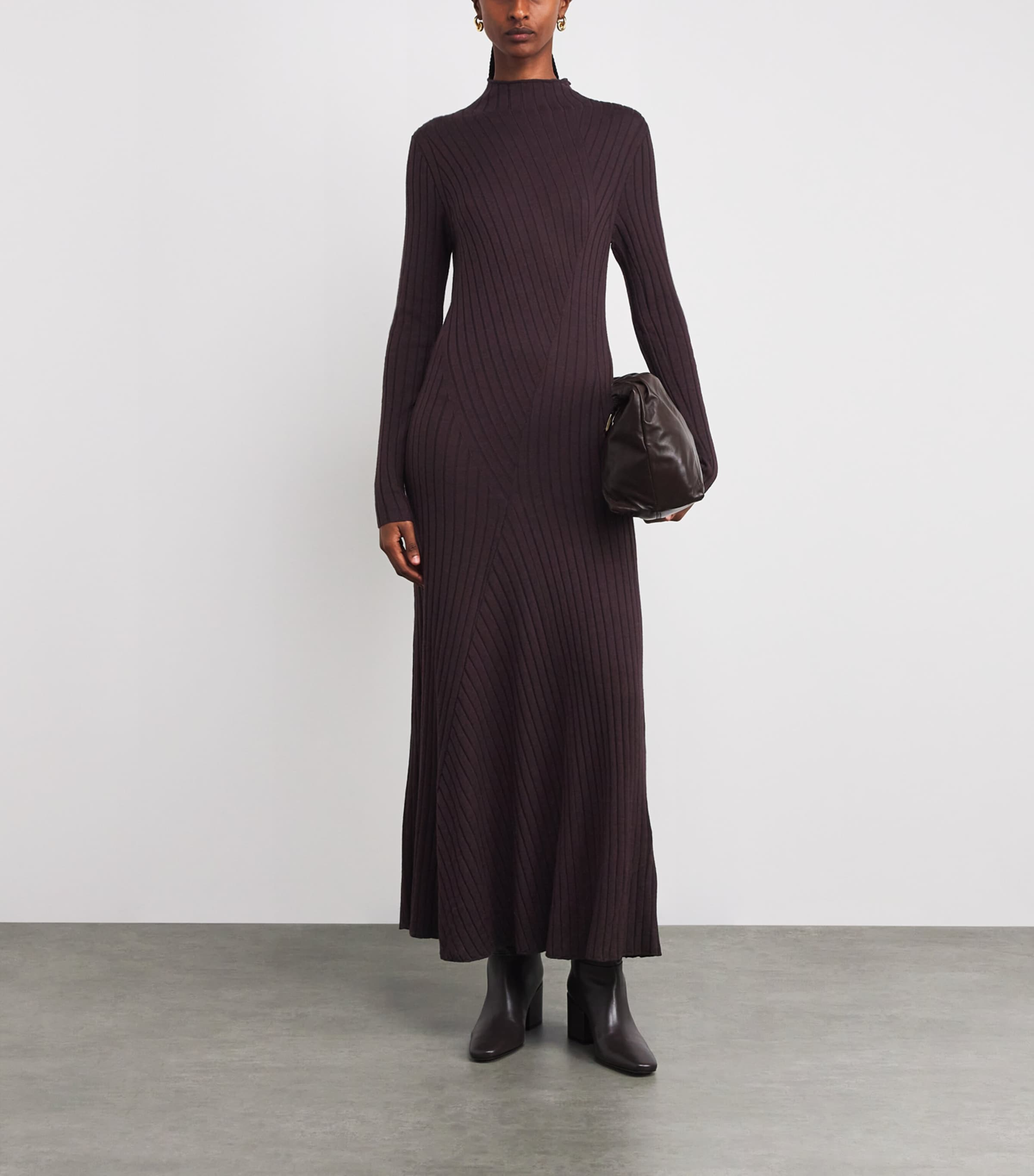 Wool-Silk Rib-Knit Maxi Dress MOSTO Image 2