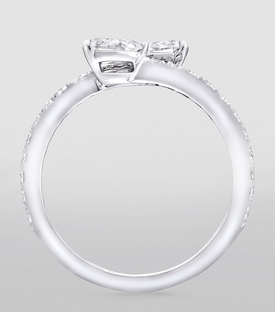 White Gold and Diamond Duet Ring WHITE GOLD Image 4