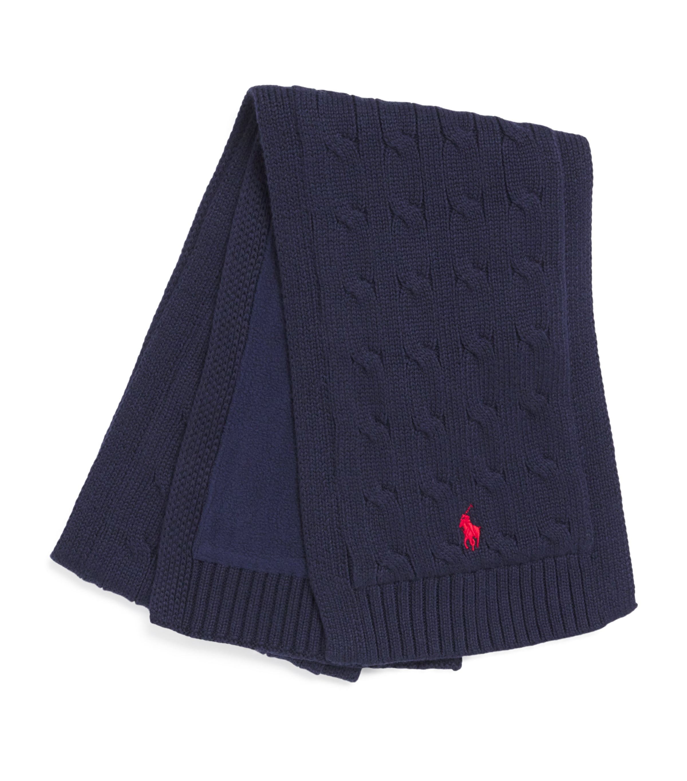 Ralph Lauren Cotton Logo Scarf In Black