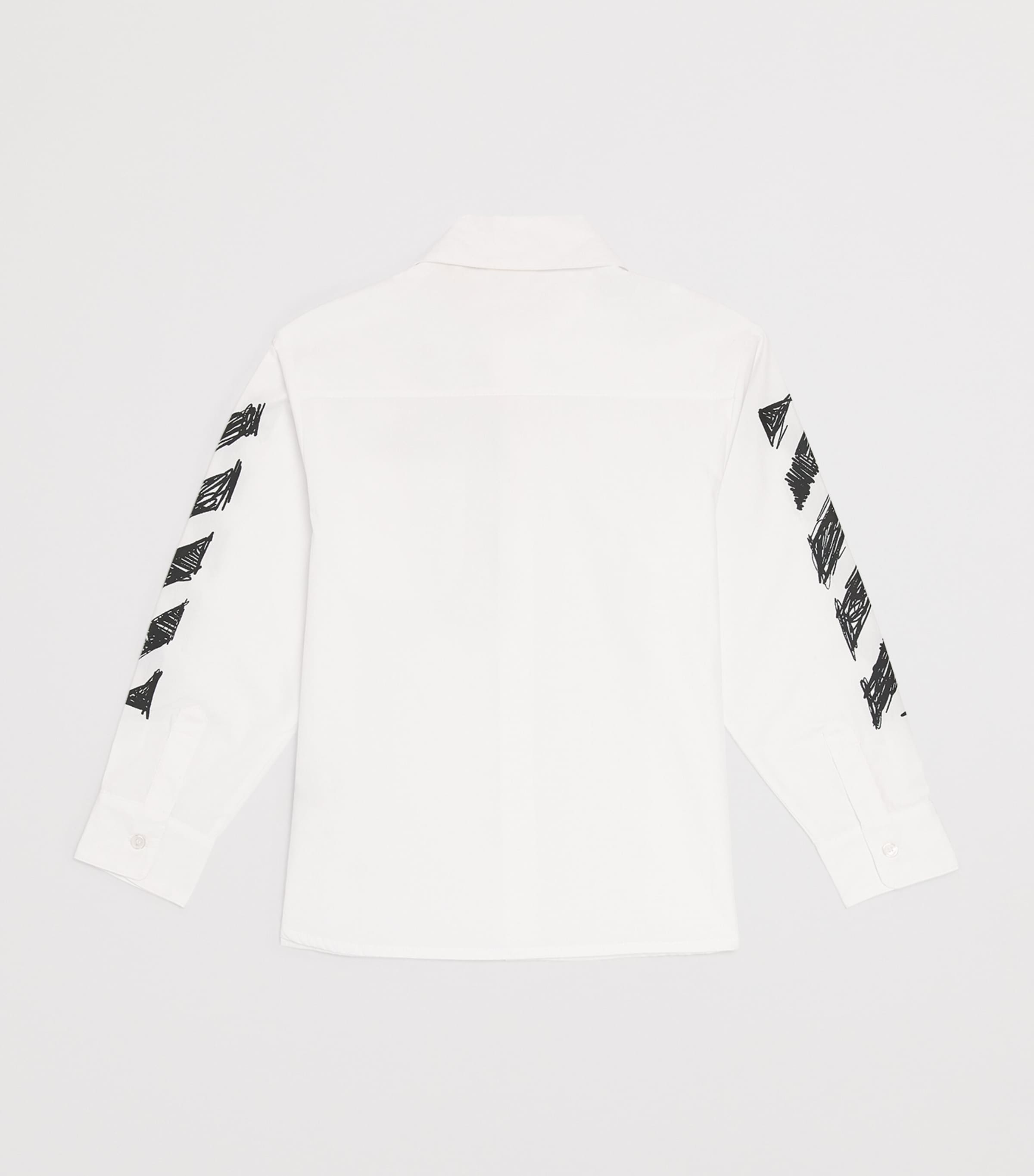 Cotton Diagonal Sketch Shirt (4-12+ Years) WHITE Image 2
