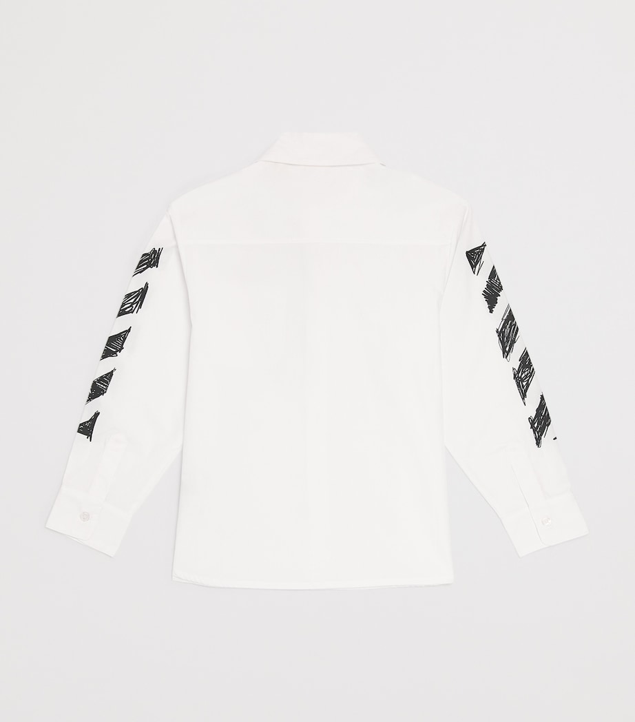 Cotton Diagonal Sketch Shirt (4-12+ Years) WHITE Image 2