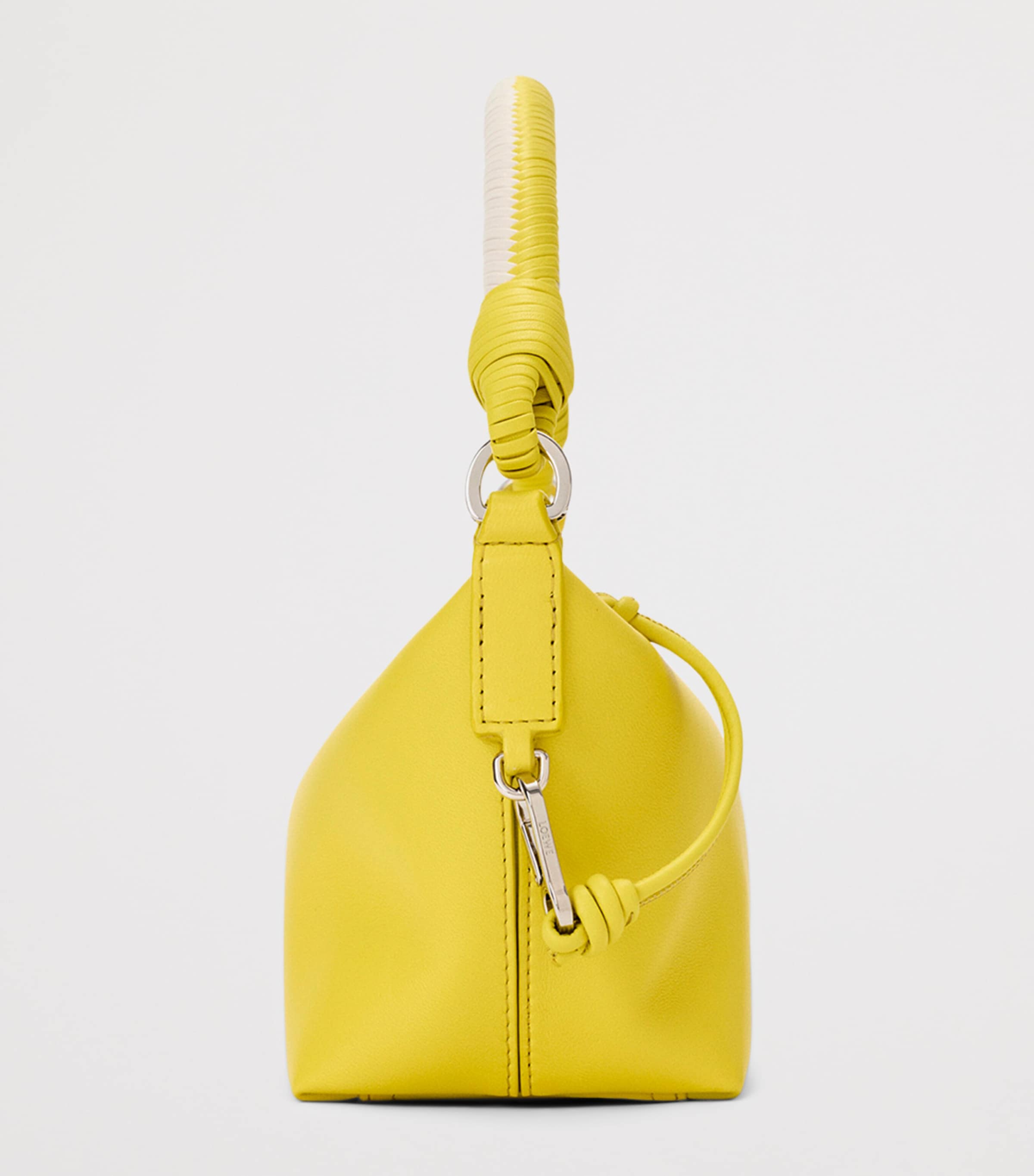 LOEWE Nappa Leather Cala Top-Handle Bag Lemon/soft White Image 3