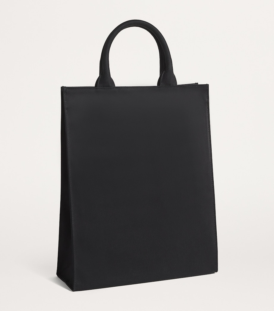 Medium Cotton Logo Tote Bag BLACK Image 3