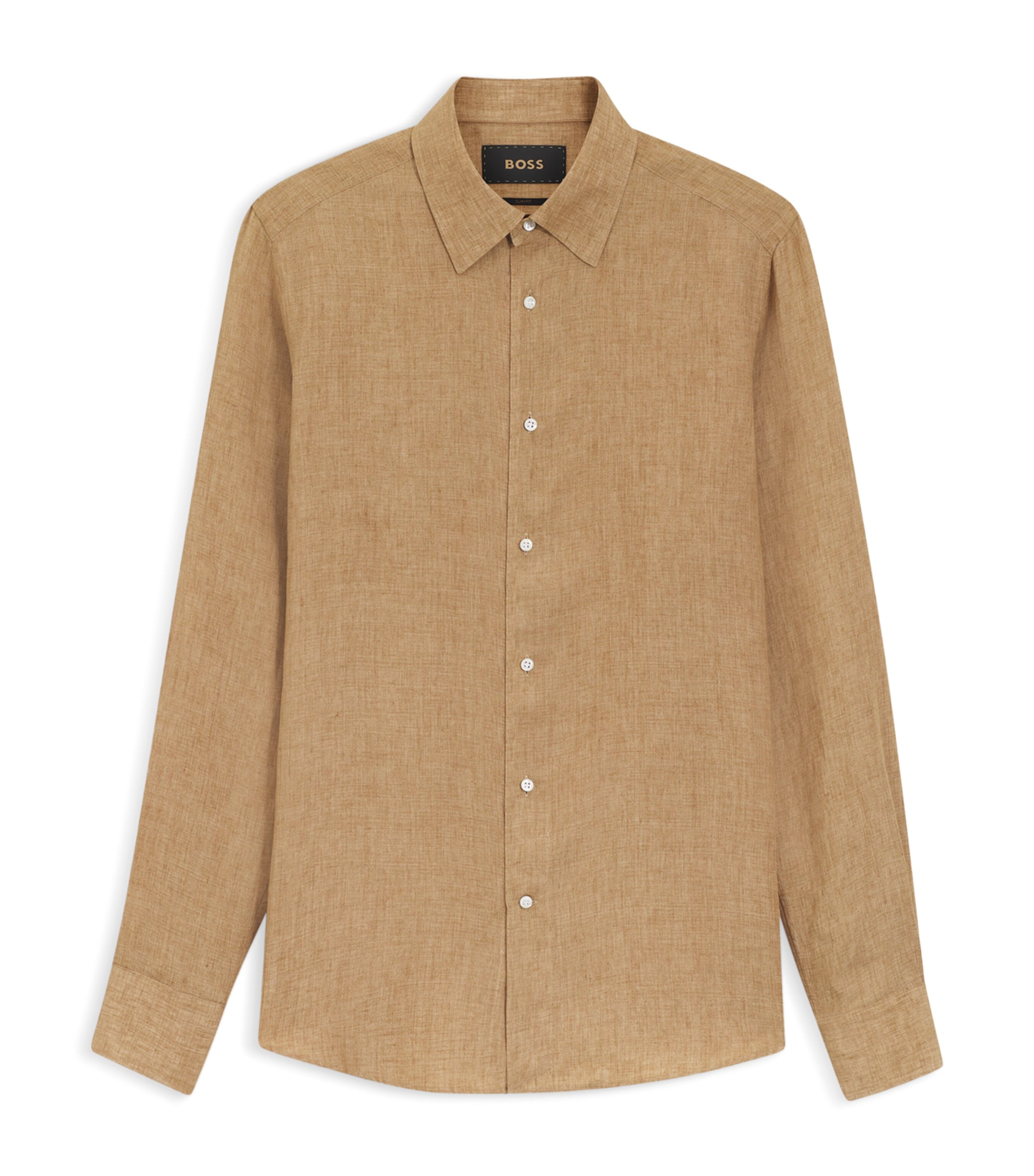 BOSS Mens Linen Slim-Fit Shirt Image 1
