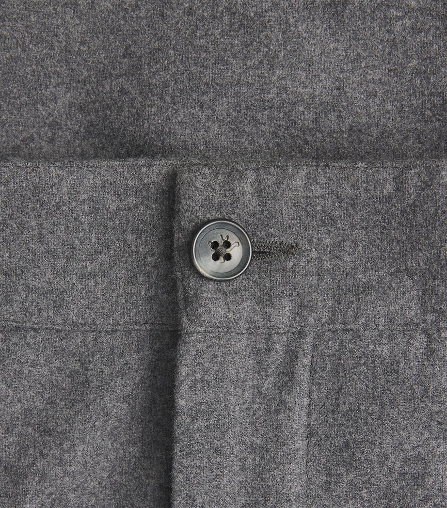 Isaia Mens Wool-Blend Comfort Slim Trousers Image 6