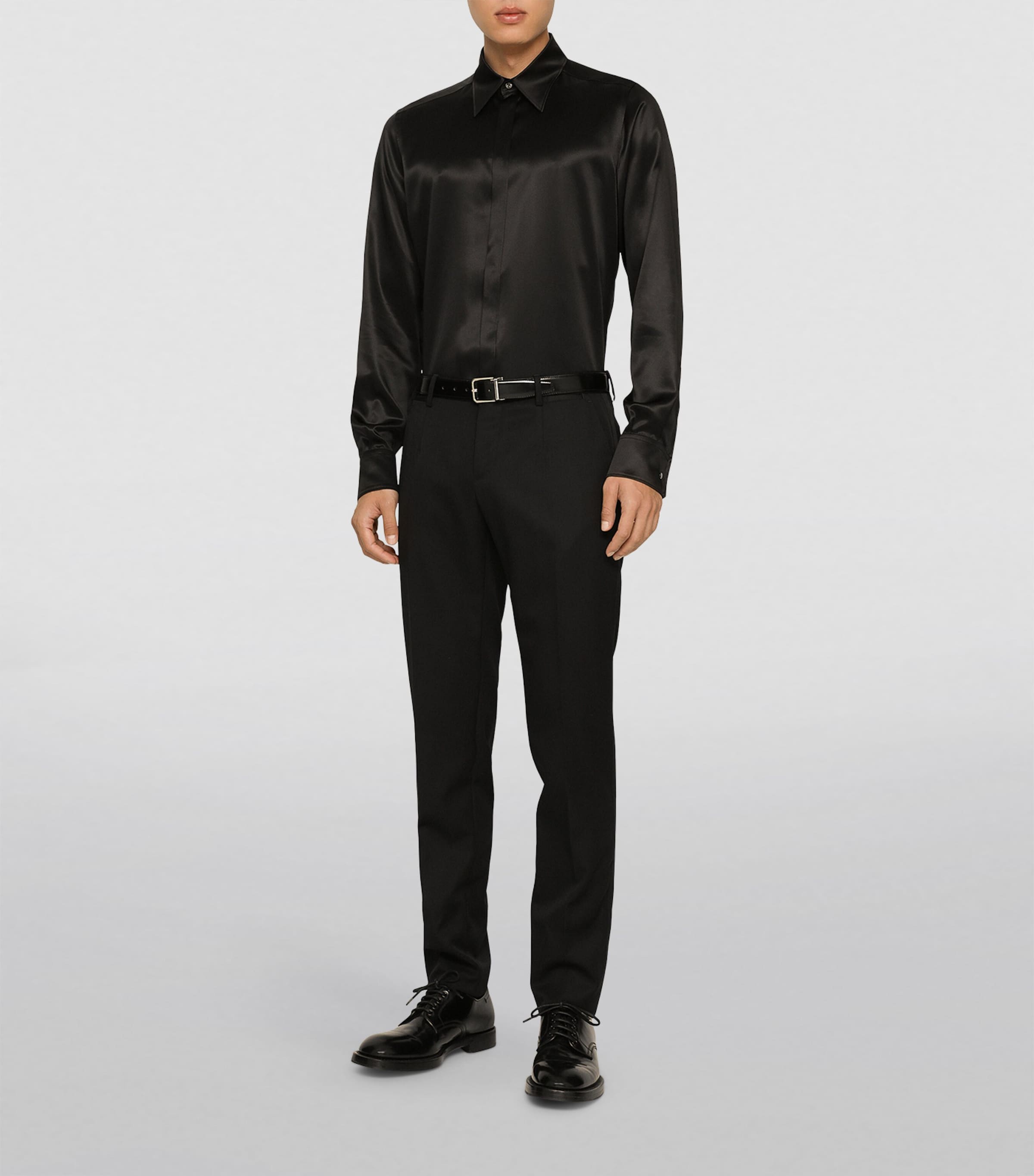 Silk Shirt N0000-BLACK Image 3