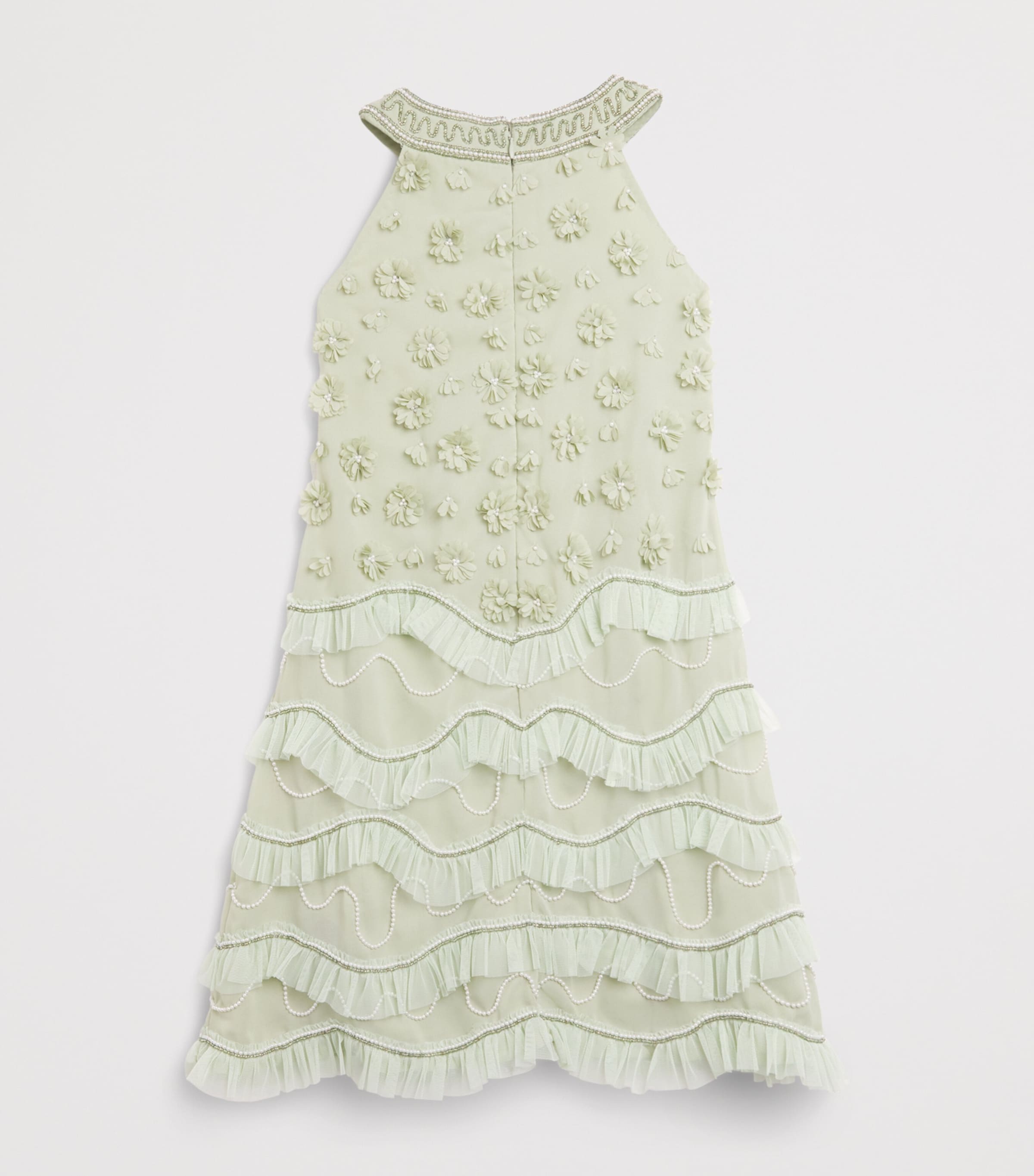 Raishma Embellished Tiana Dress (3-12 Years) Sage Green Image 2