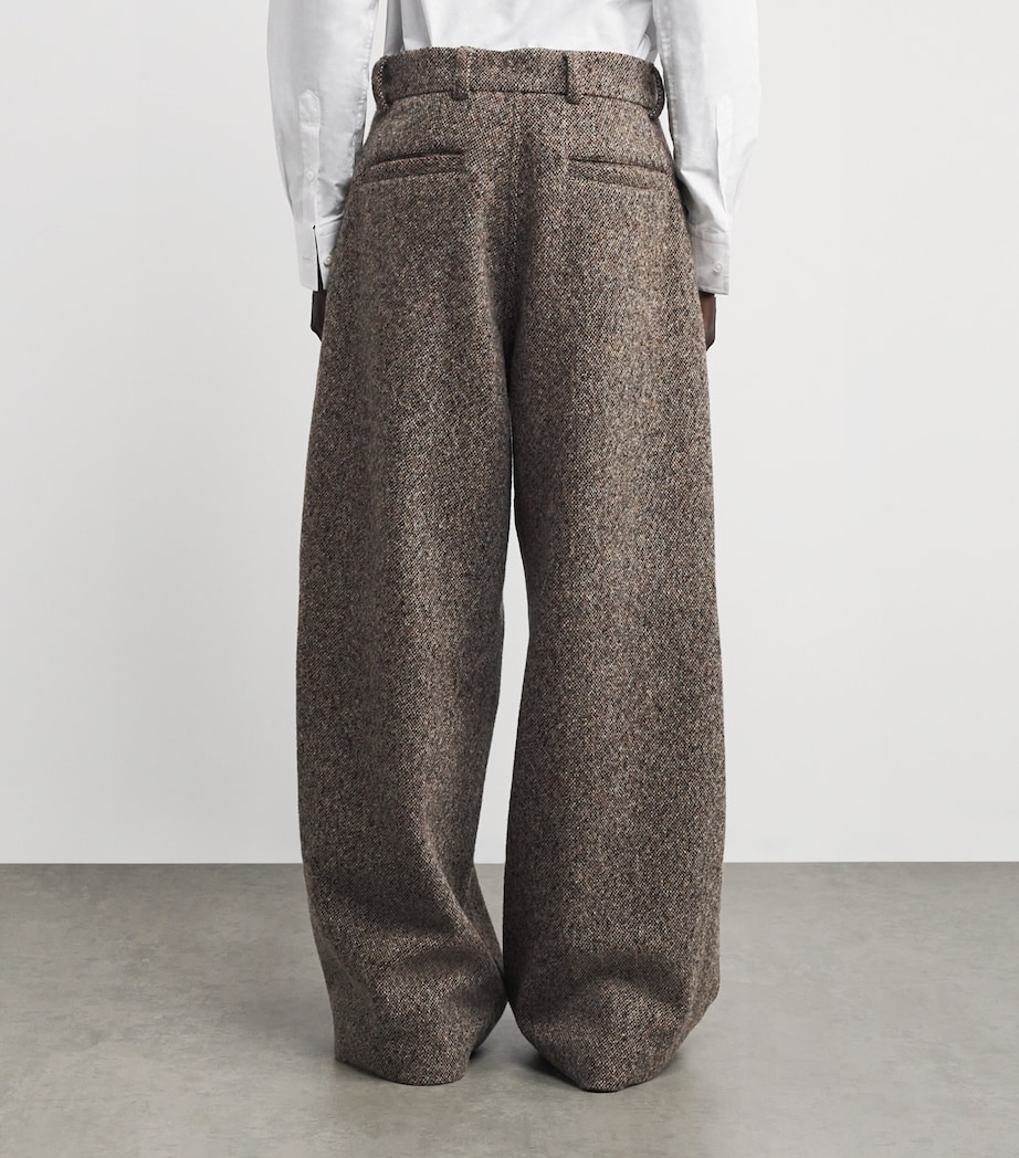 Wool Fold-Over Wide-Leg Trousers RUST Image 4
