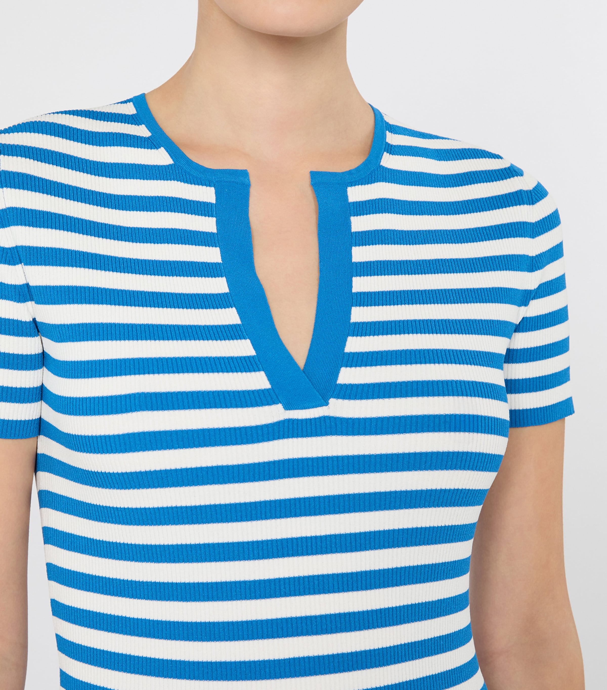 Max Mara Womens Scarf-Detail Stripe T-Shirt White Image 5