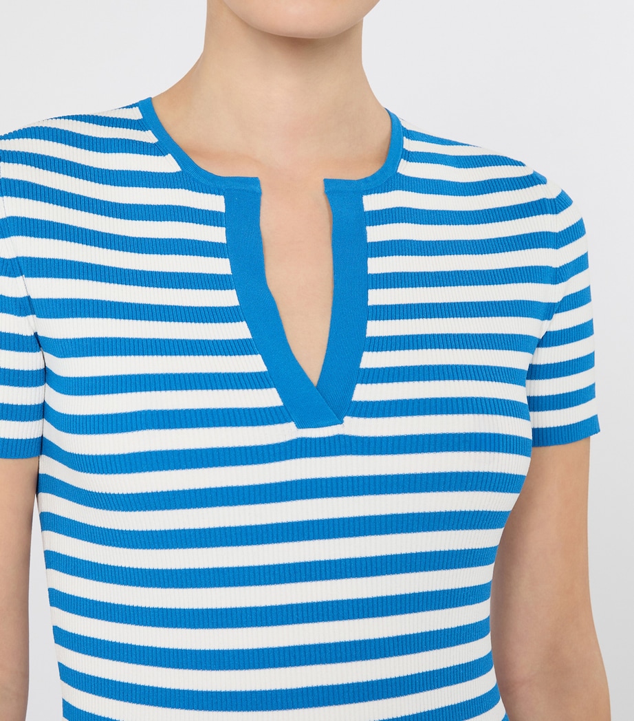 Max Mara Womens Scarf-Detail Stripe T-Shirt White Image 5
