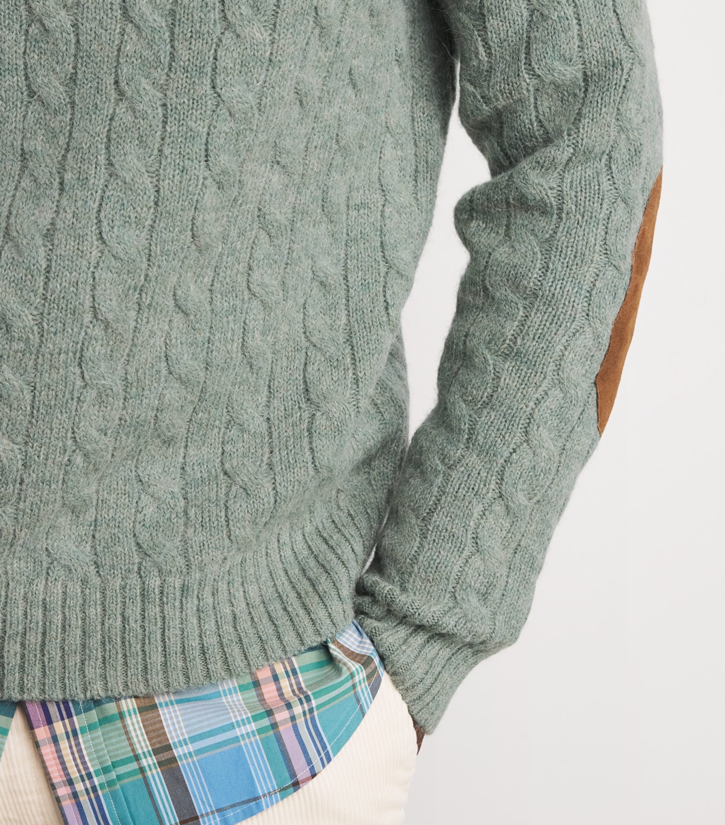 Wool-Blend Elbow-Patch Sweater GREEN Image 6