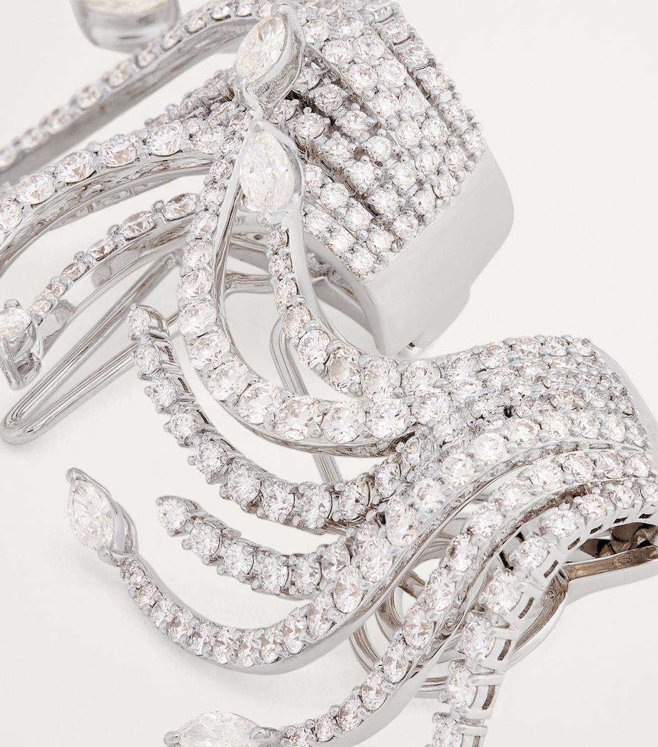 White Gold and Diamond Y-Couture Clip Earrings WHITE GOLD Image 6