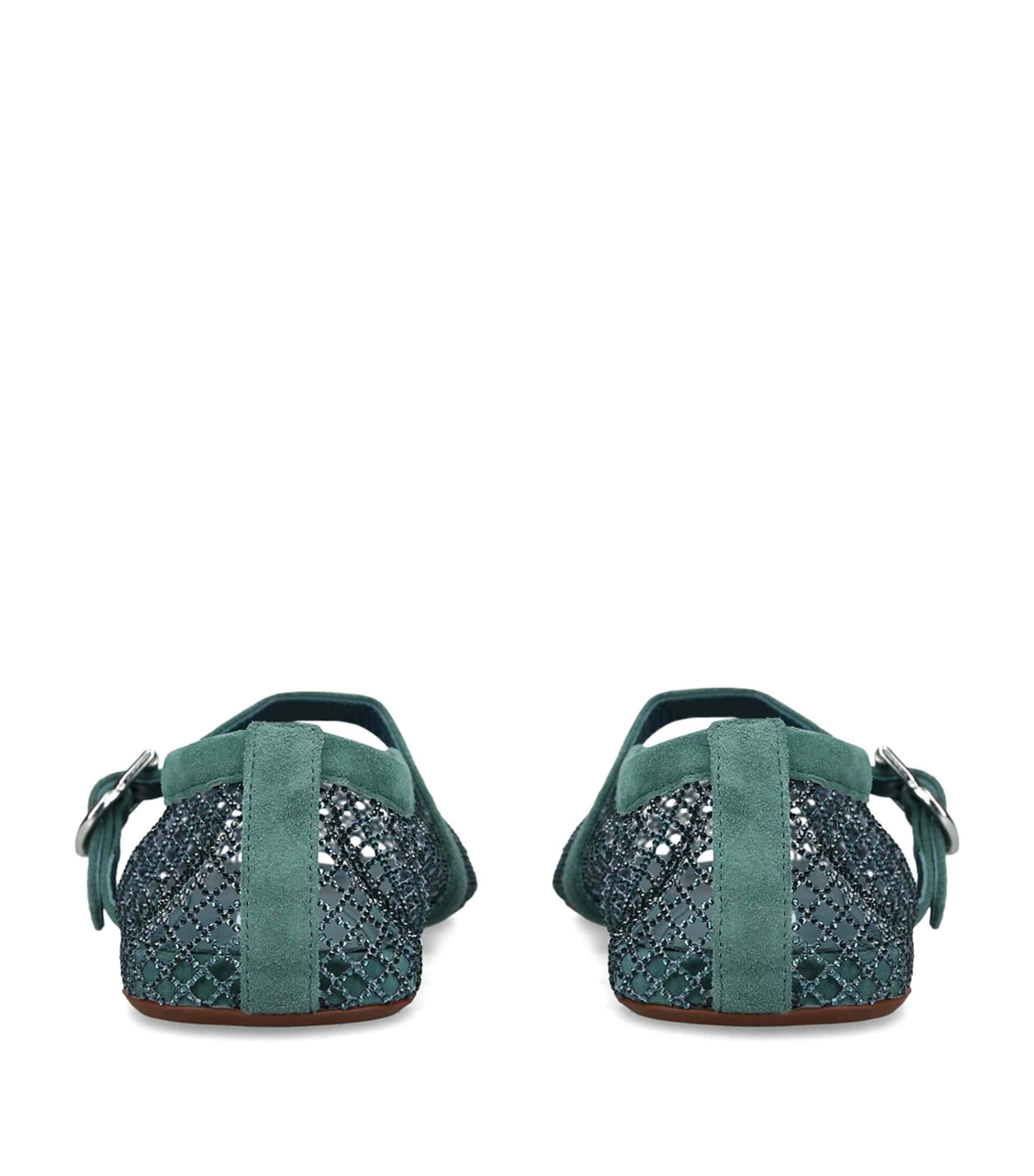 Alaïa Mesh Ballet Flats Teal Image 4