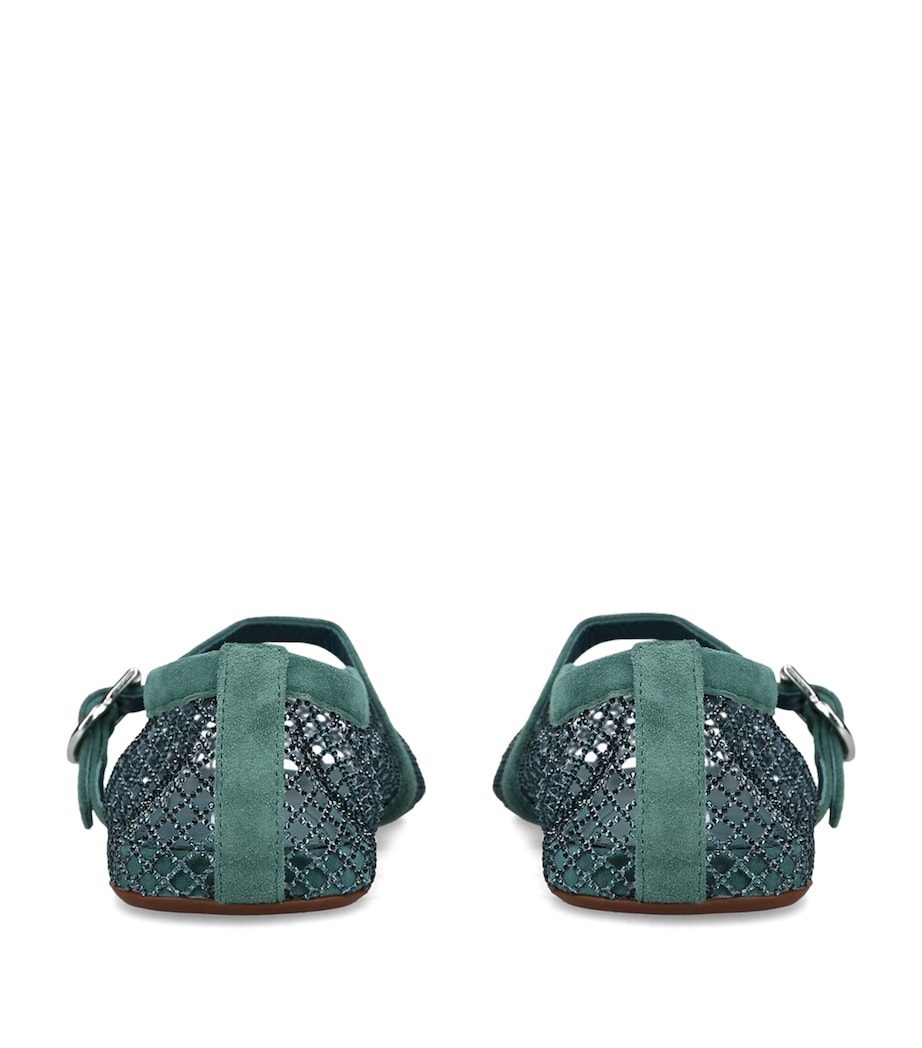 Alaïa Mesh Ballet Flats Teal Image 4