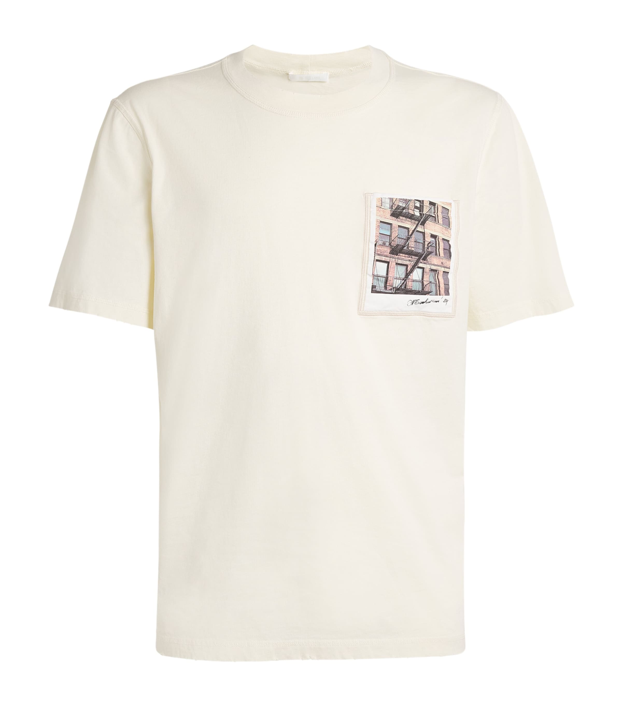 Helmut Lang Postcard Building Graphic Print T-shirt In White