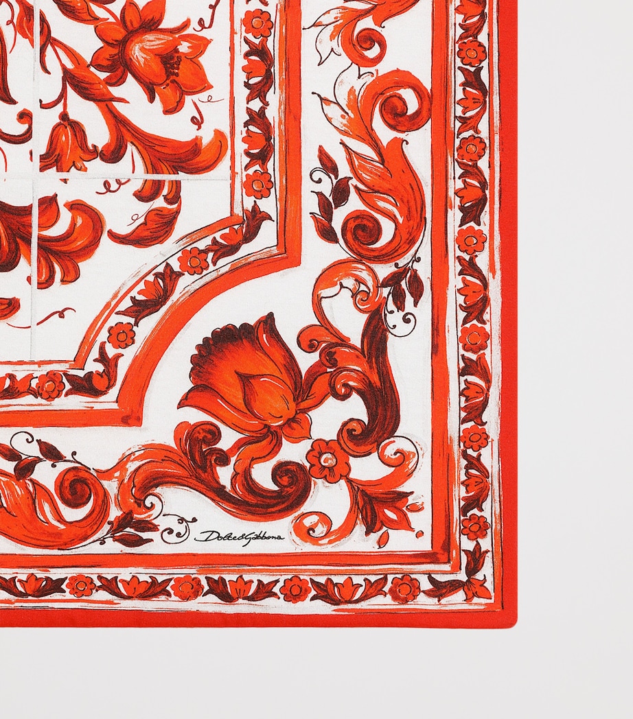Dolce&Gabbana Kids Cotton Majolica Print Blanket Combined Colou Image 3