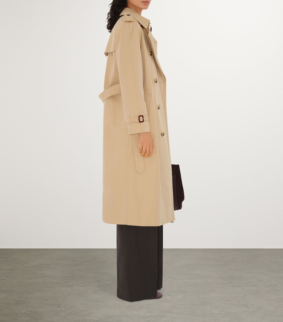 Gabardine Waterloo Long Trench Coat HONEY Image 3