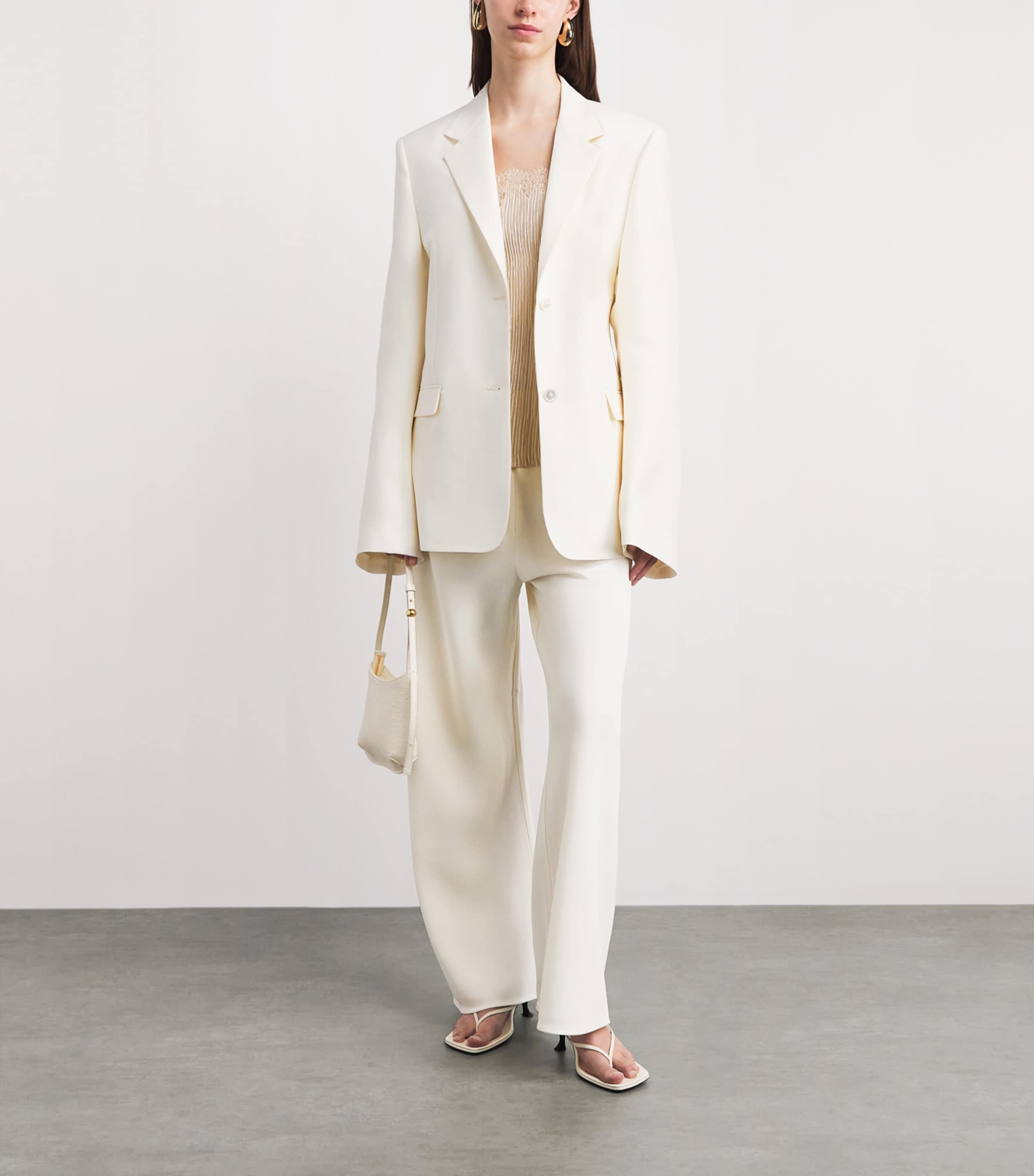 BITE Studios Womens Organic Wool-Silk Serena Blazer Off White Image 2