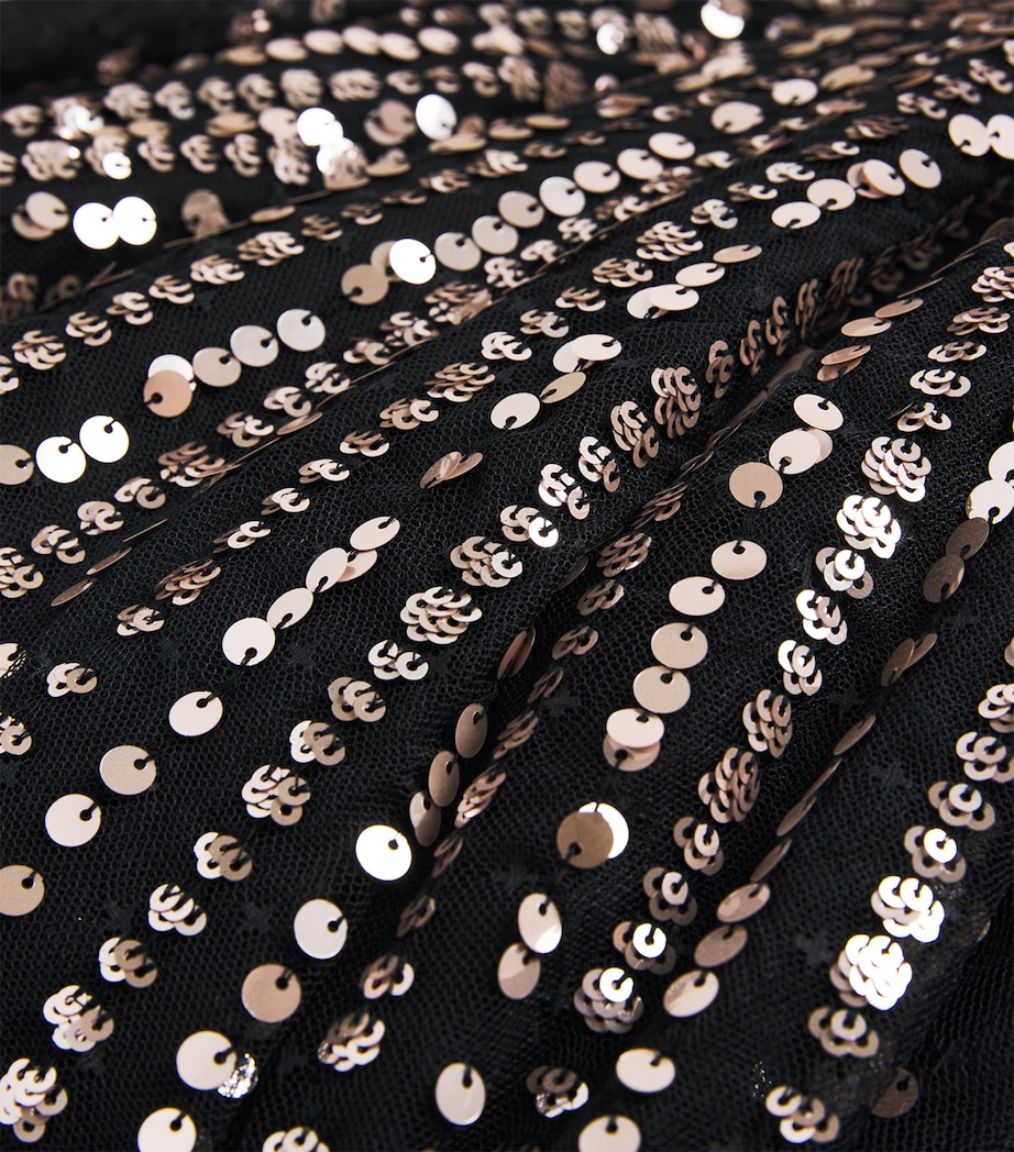 Sequin Cape-Detail Moonlight Maxi Dress 77966638 GR/MET Image 5