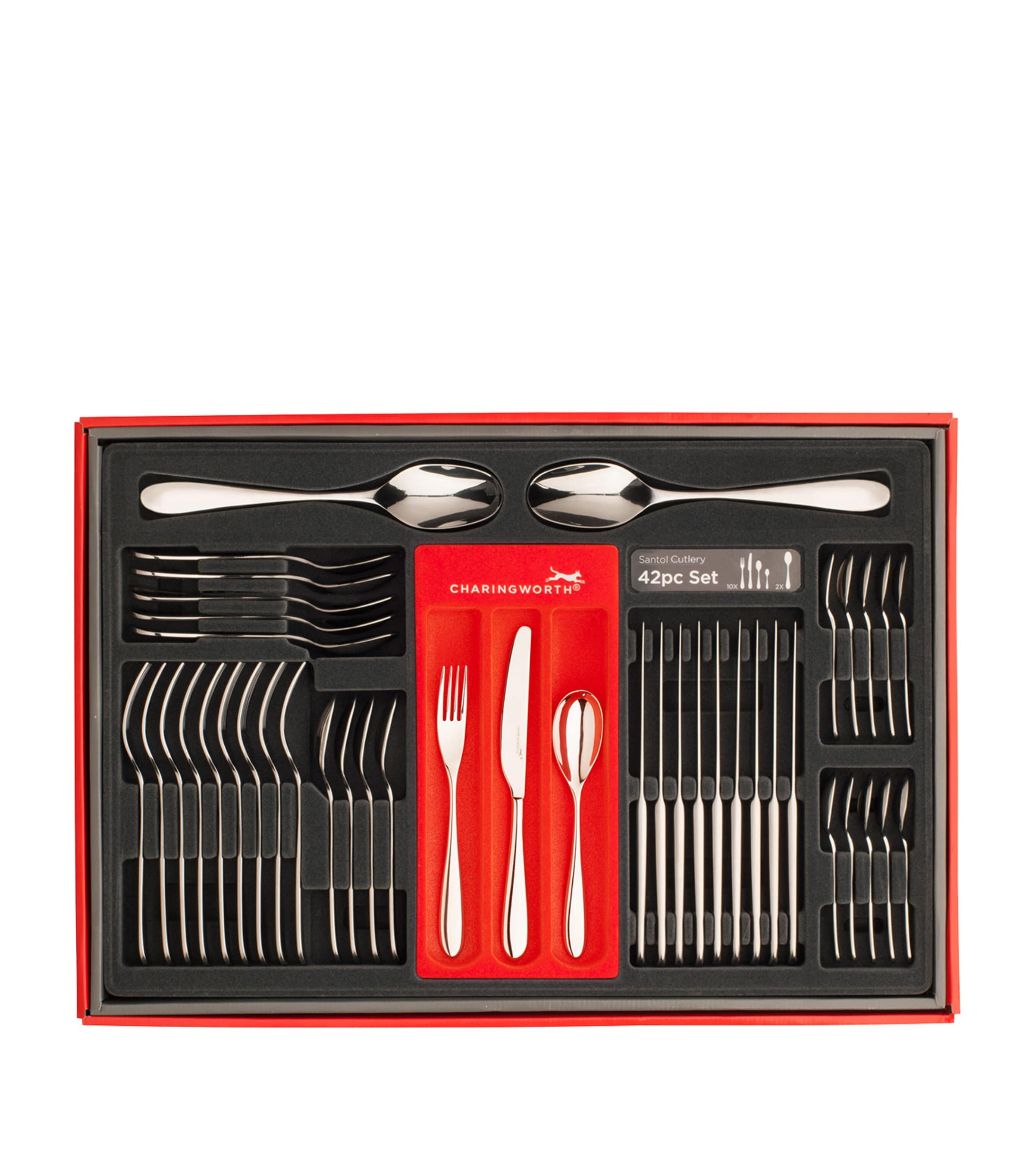 Charingworth Santol Stainless Steel 42-Piece Cutlery Set Silver Image 3