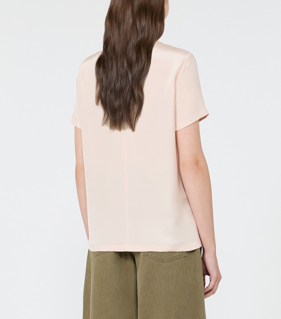 Max Mara Womens Silk T-Shirt Pink Image 4