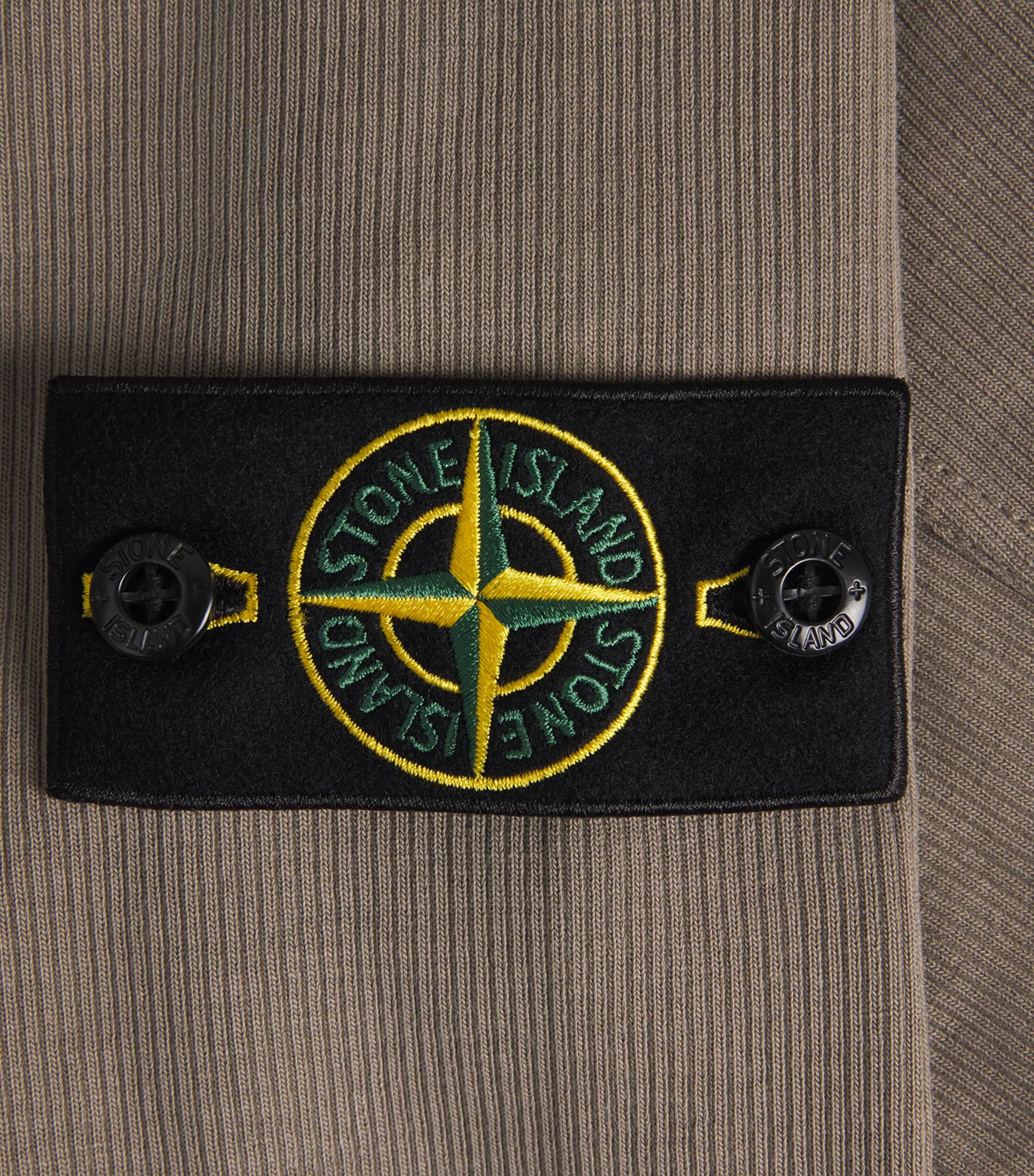 Stone Island Mens Ribbed Compass Patch Sweatshirt Image 6