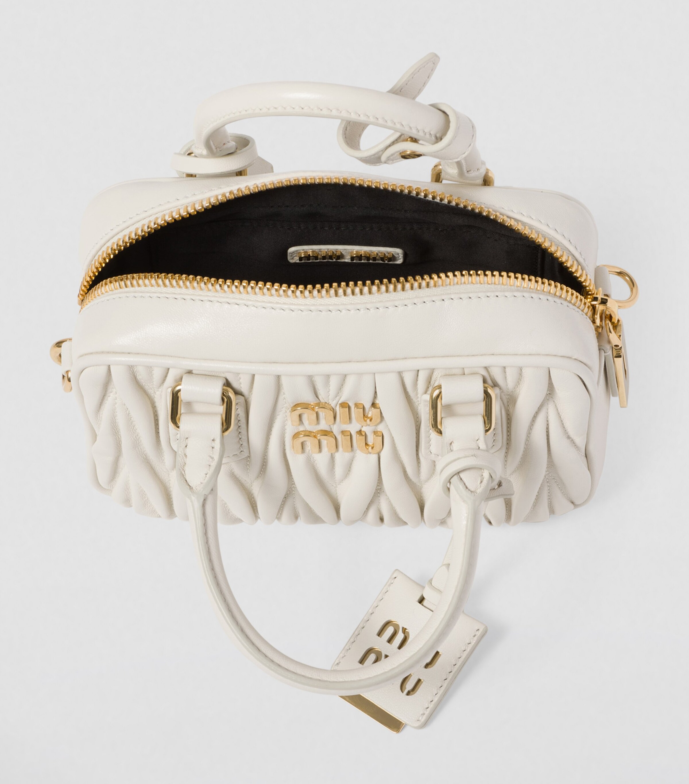 Small Leather Matelassé Arcadie Top-Handle Bag F0009 Image 7