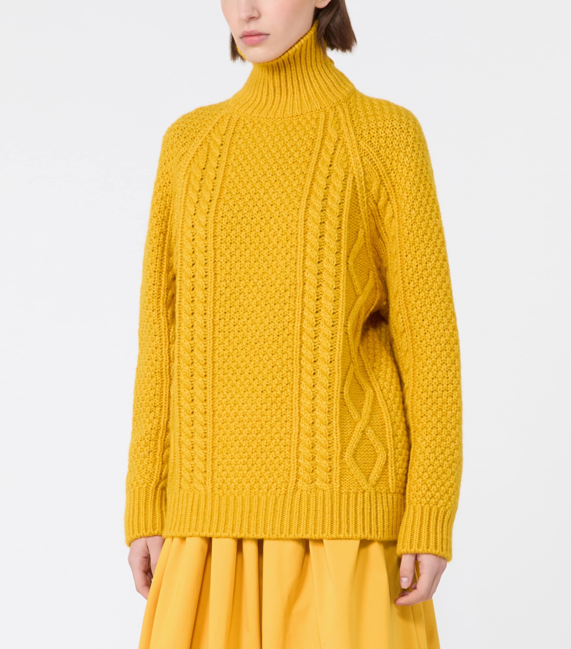 Weekend Max Mara Womens Wool-Blend Rollneck Sweater Yellow Image 3