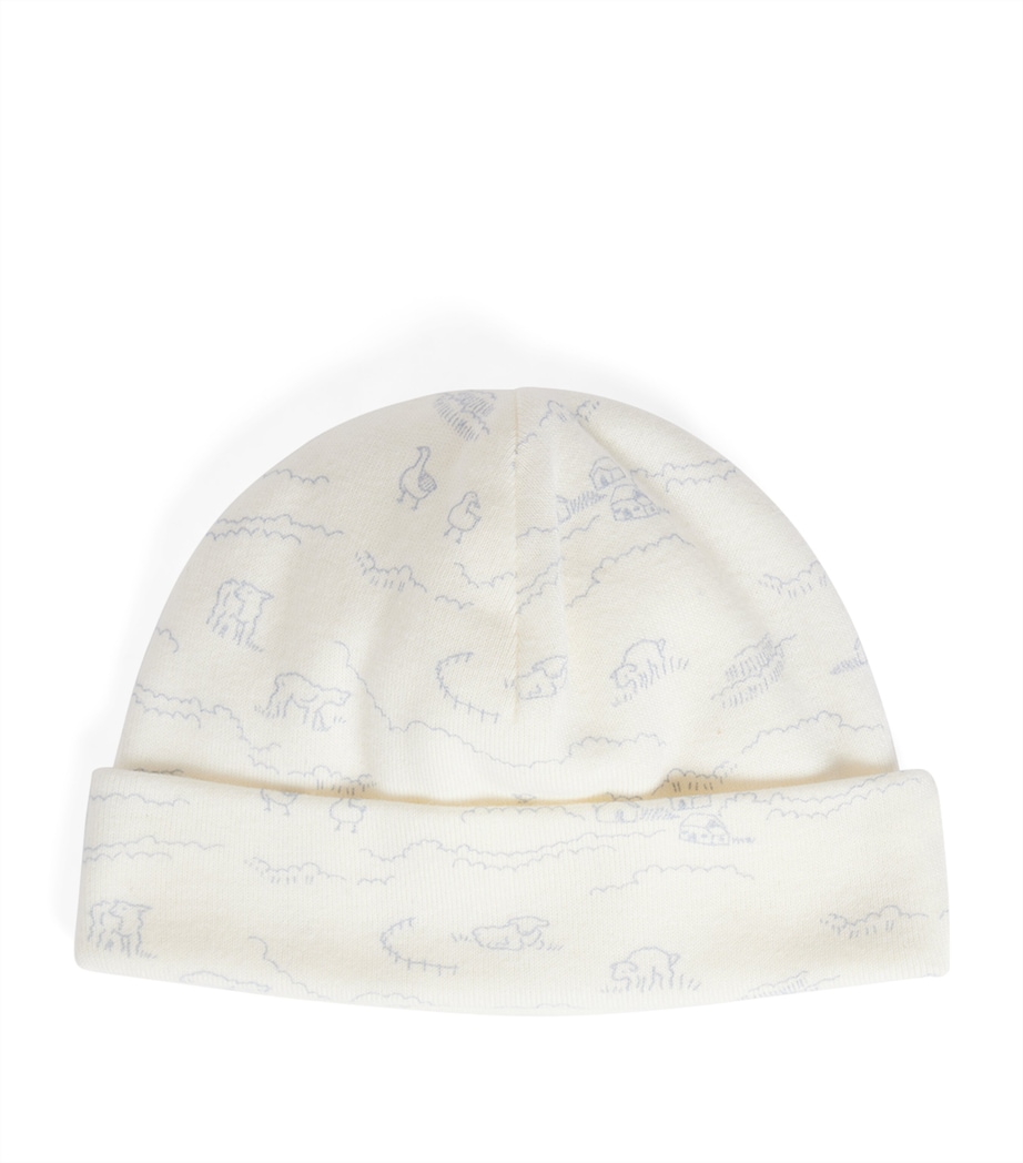 Bonpoint Cotton Sheep Print Hat Naturel Image 1