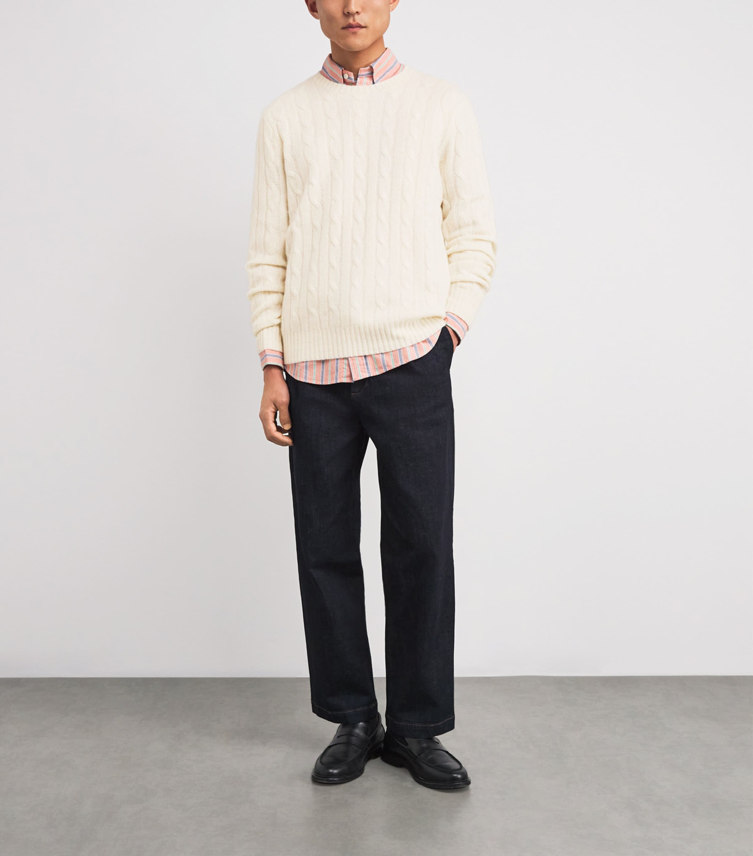 Cashmere Cable-Knit Sweater PARCHMENT CREAM Image 2
