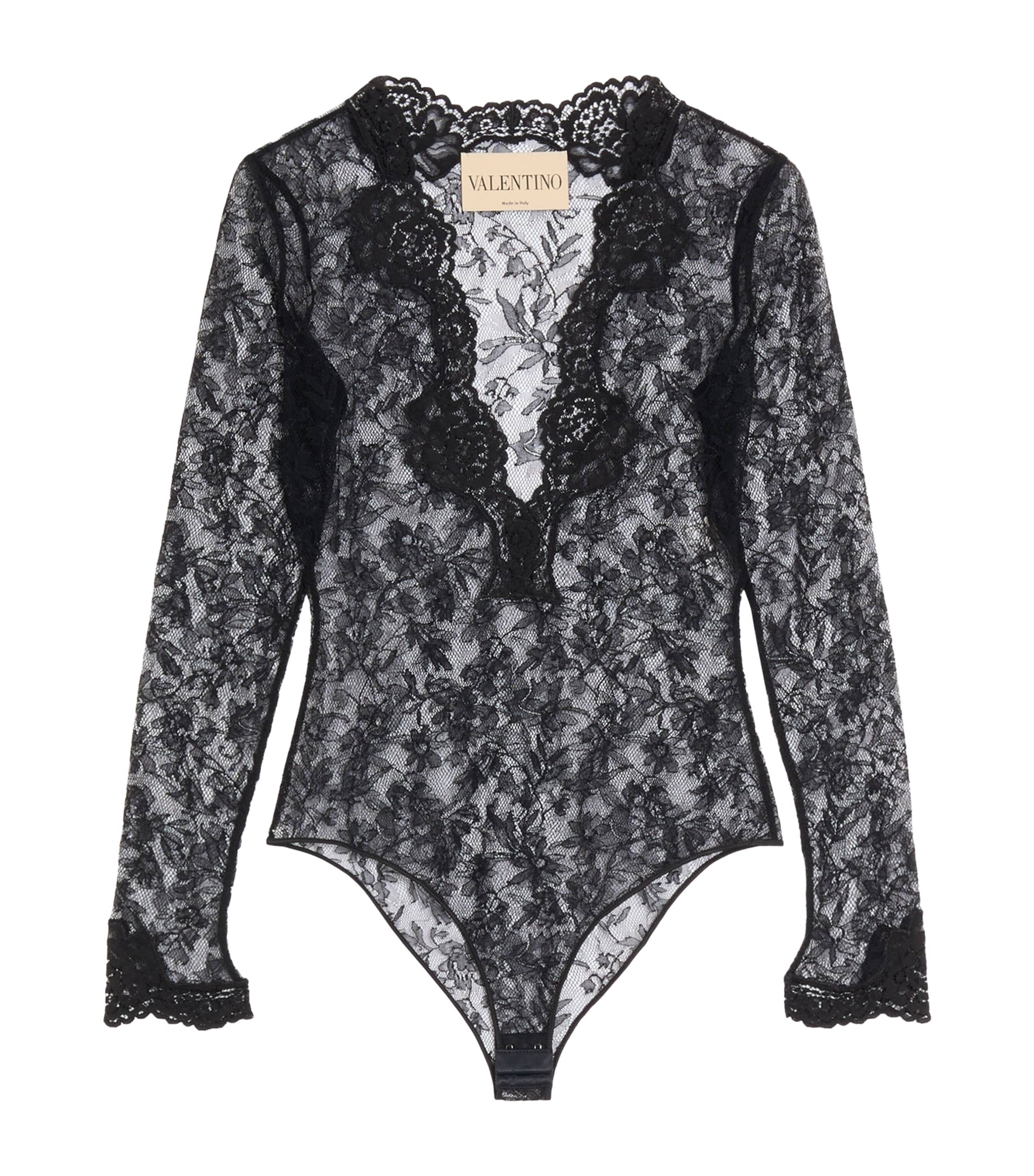 Valentino Womens Stretch Lace Bodysuit Image 1