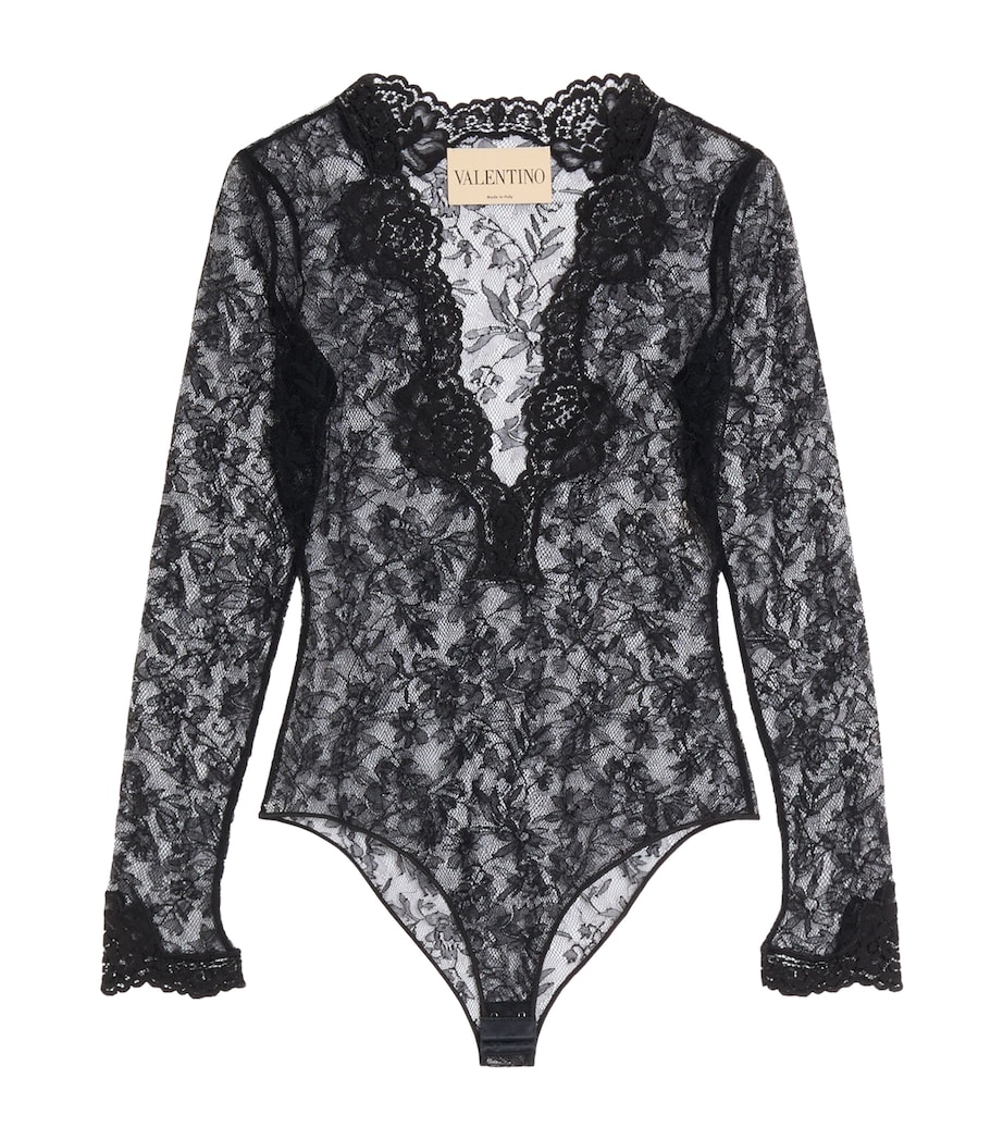 Valentino Womens Stretch Lace Bodysuit Image 1