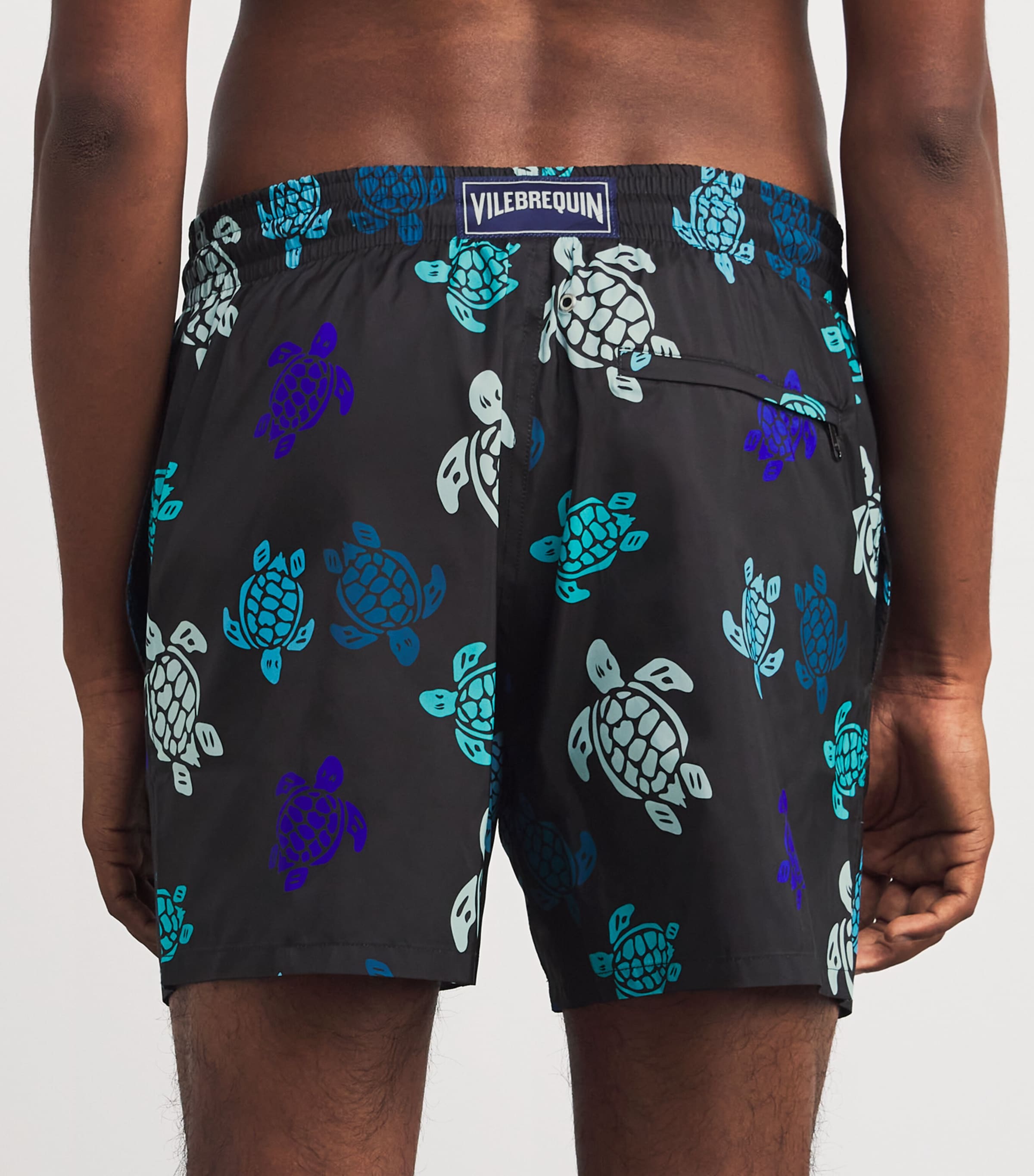 Turtle Print Mahina Swim Shorts 990-NOIR Image 4