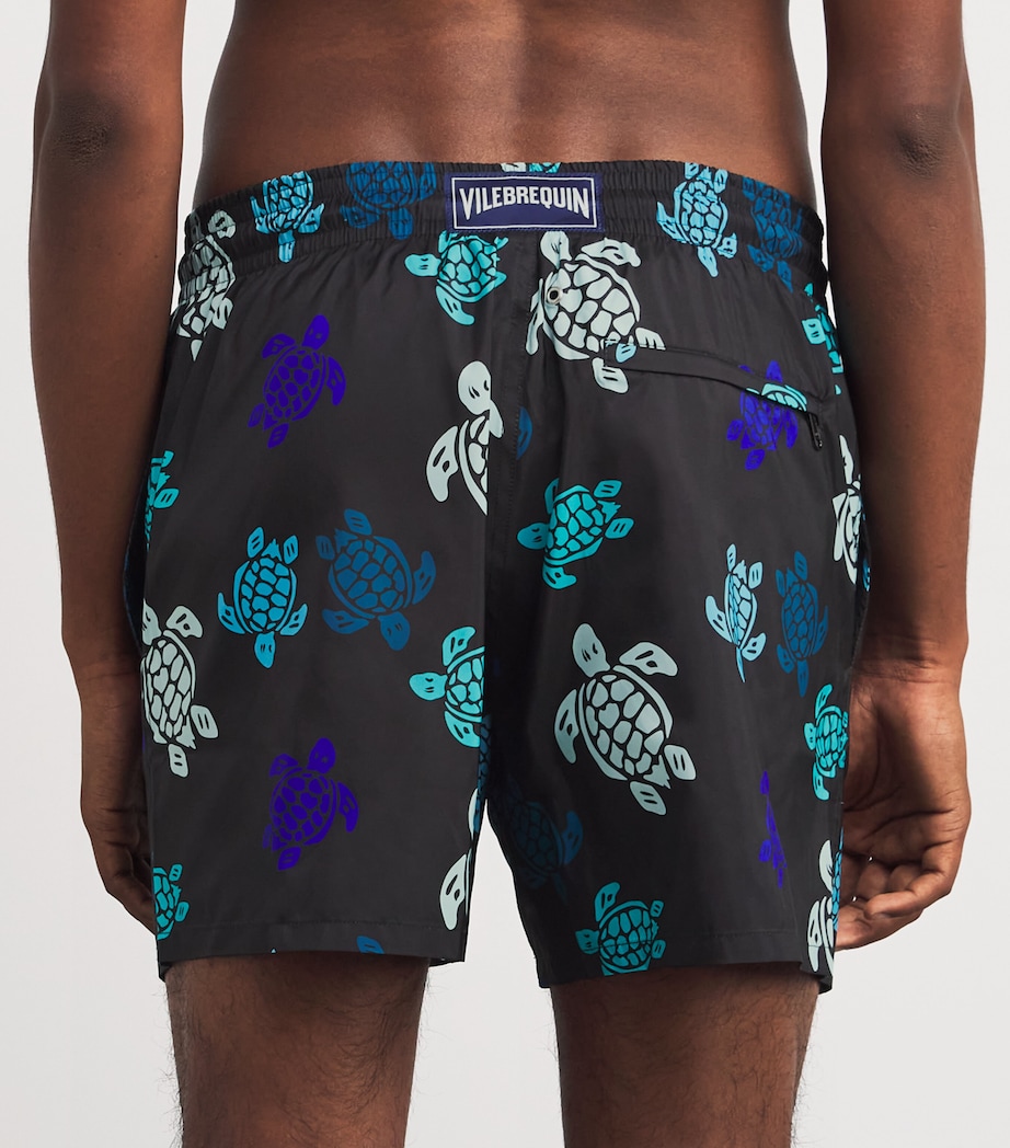 Turtle Print Mahina Swim Shorts 990-NOIR Image 4
