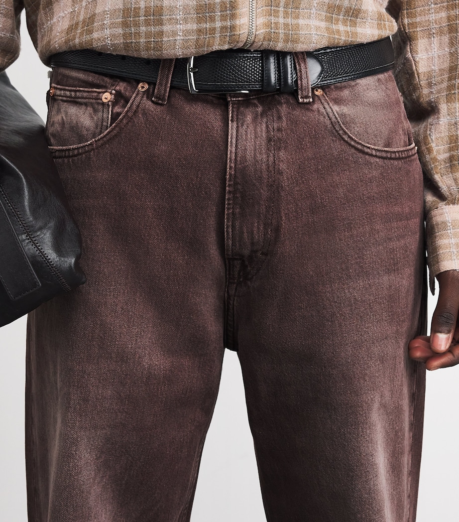 Trompe-l'Oeil Third Cut Straight Jeans OVERDYED CHOCO MELON Image 6