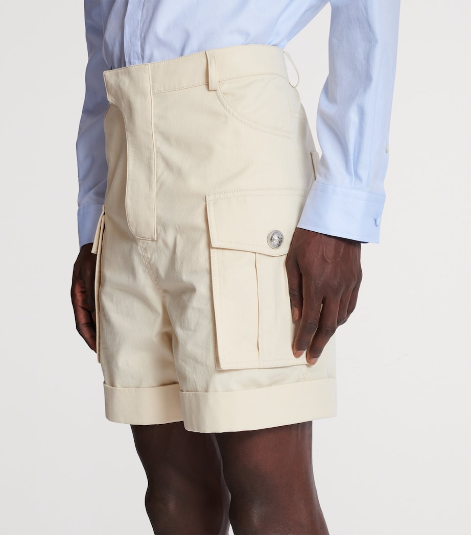 Cotton Bermuda Cargo Shorts 0AS BEIGE Image 6